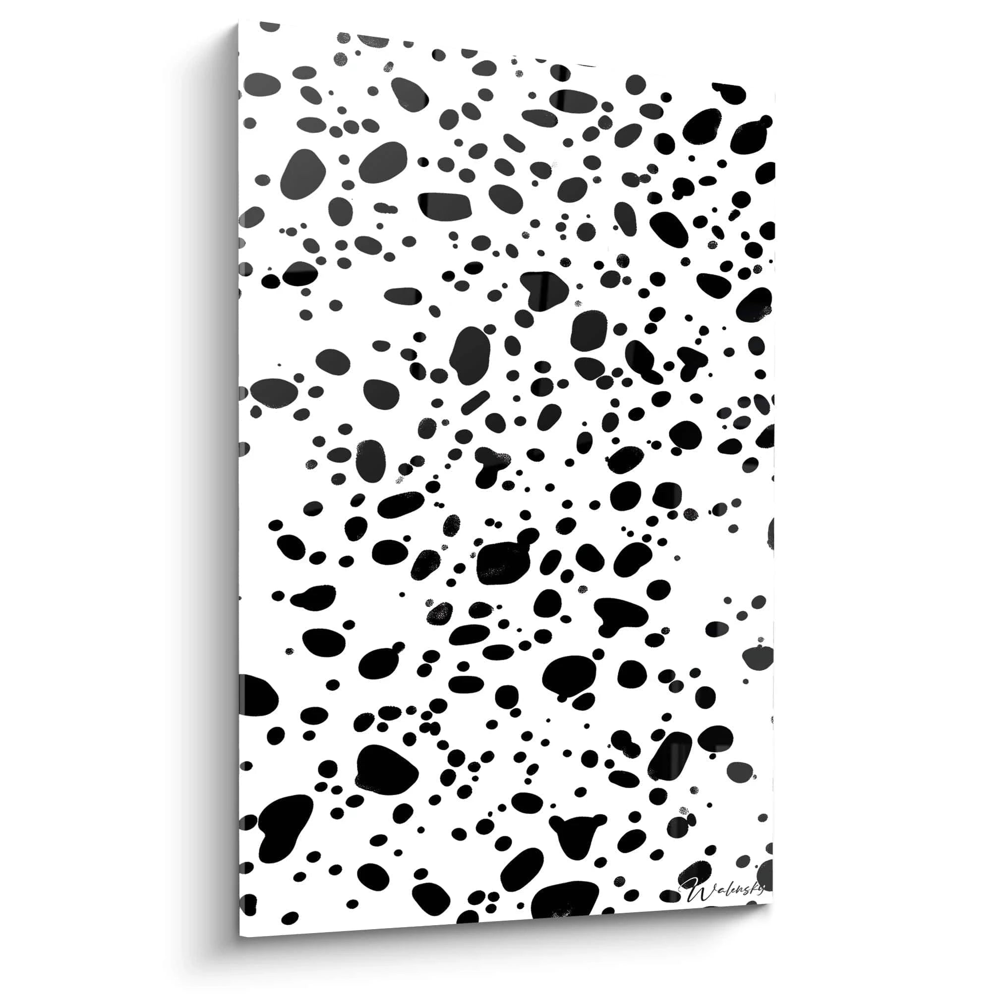 Tableau tacheté noir et blanc de Walensky avec motifs contemporains pour décoration moderne