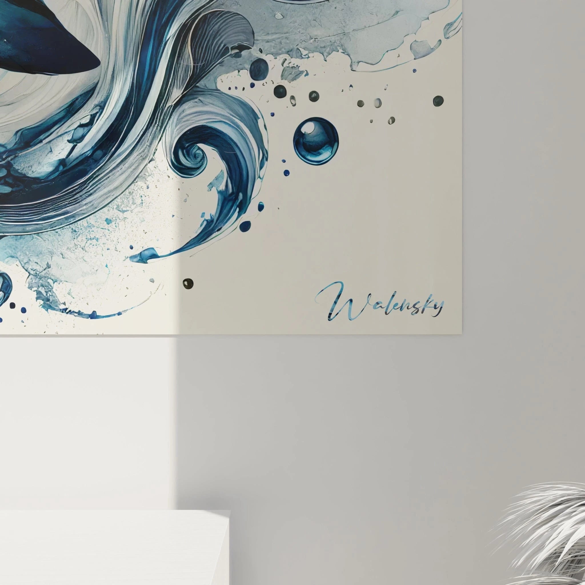 tableau orque en vue rapprochée détails captivants vagues écume bulles et éclats dorés une œuvre unique et dynamique