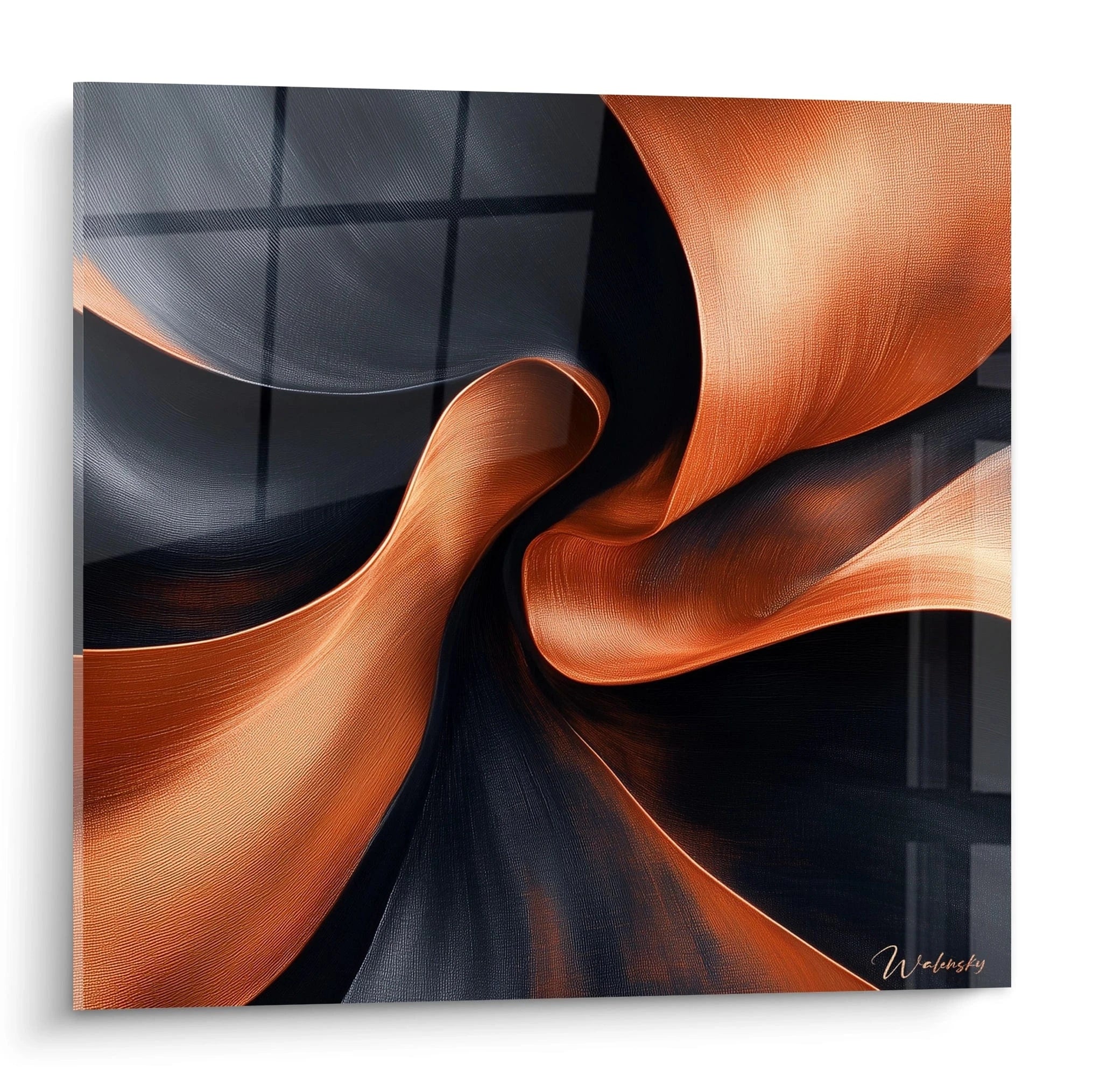 Tableau spirale abstrait par Walensky avec des couleurs chaudes et textures fluides