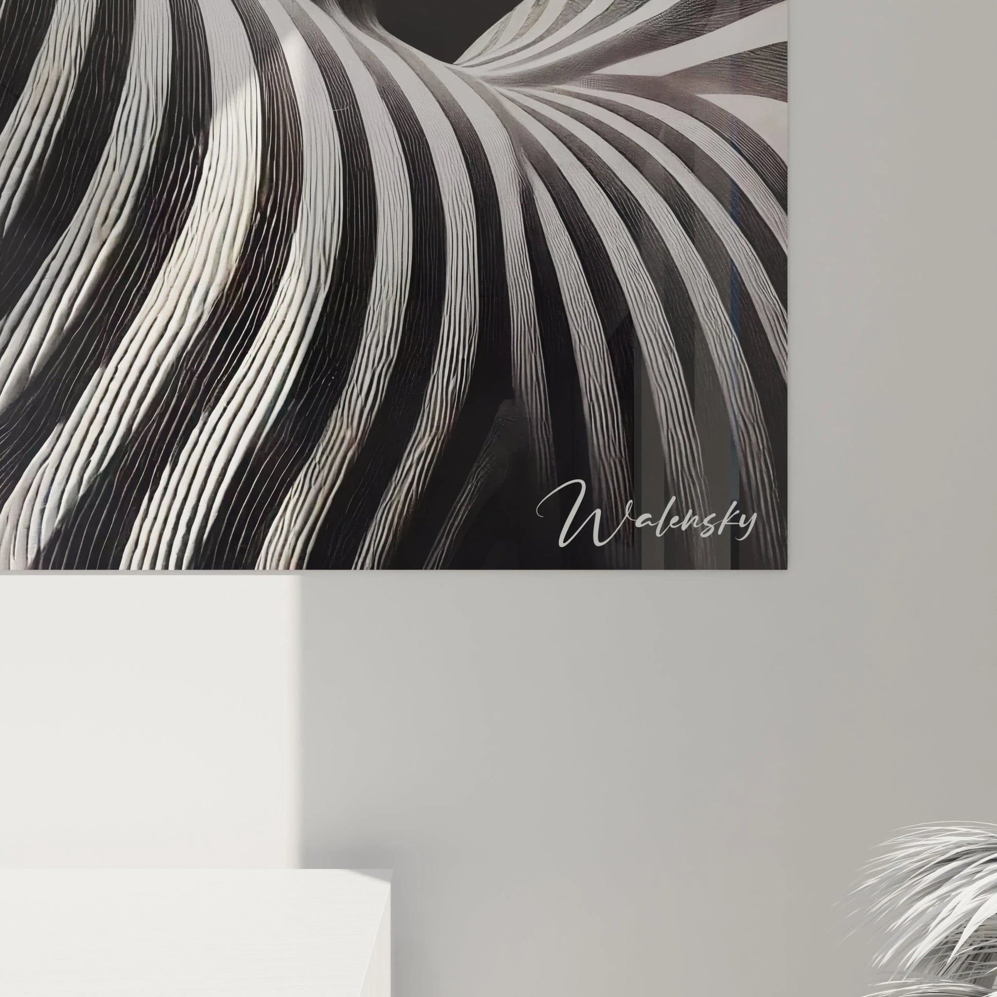 gros plan sur un tableau zebre realiste chaque poil et chaque rayure capture en detail jeu subtil d’ombres et lumieres texture riche et contrastes saisissants parfait pour les amateurs d'art