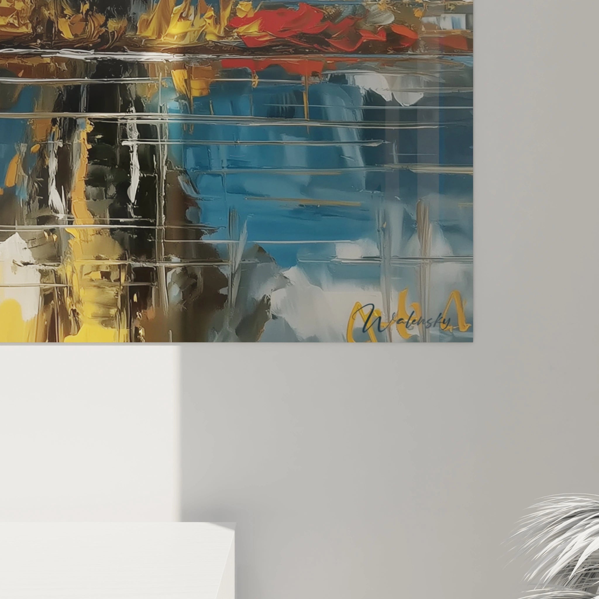 Tableau mural éléphant géant de Walensky avec des couleurs vives et abstraites pour une décoration moderne