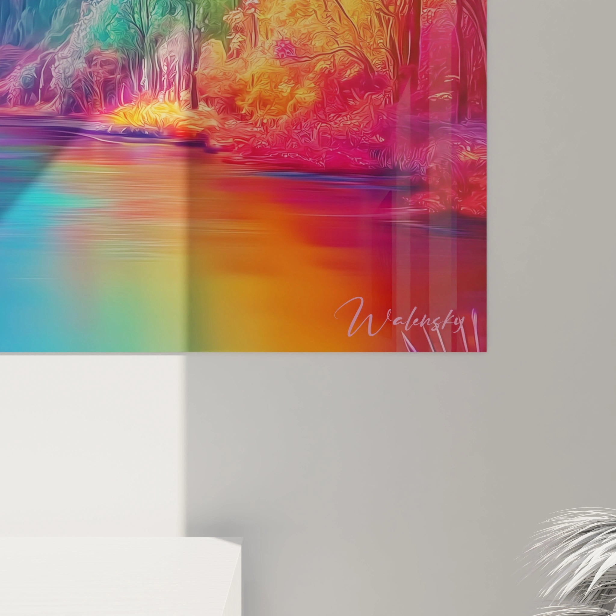 Tableau mural éléphants colorés savane de Walensky avec des couleurs vives et un design abstrait