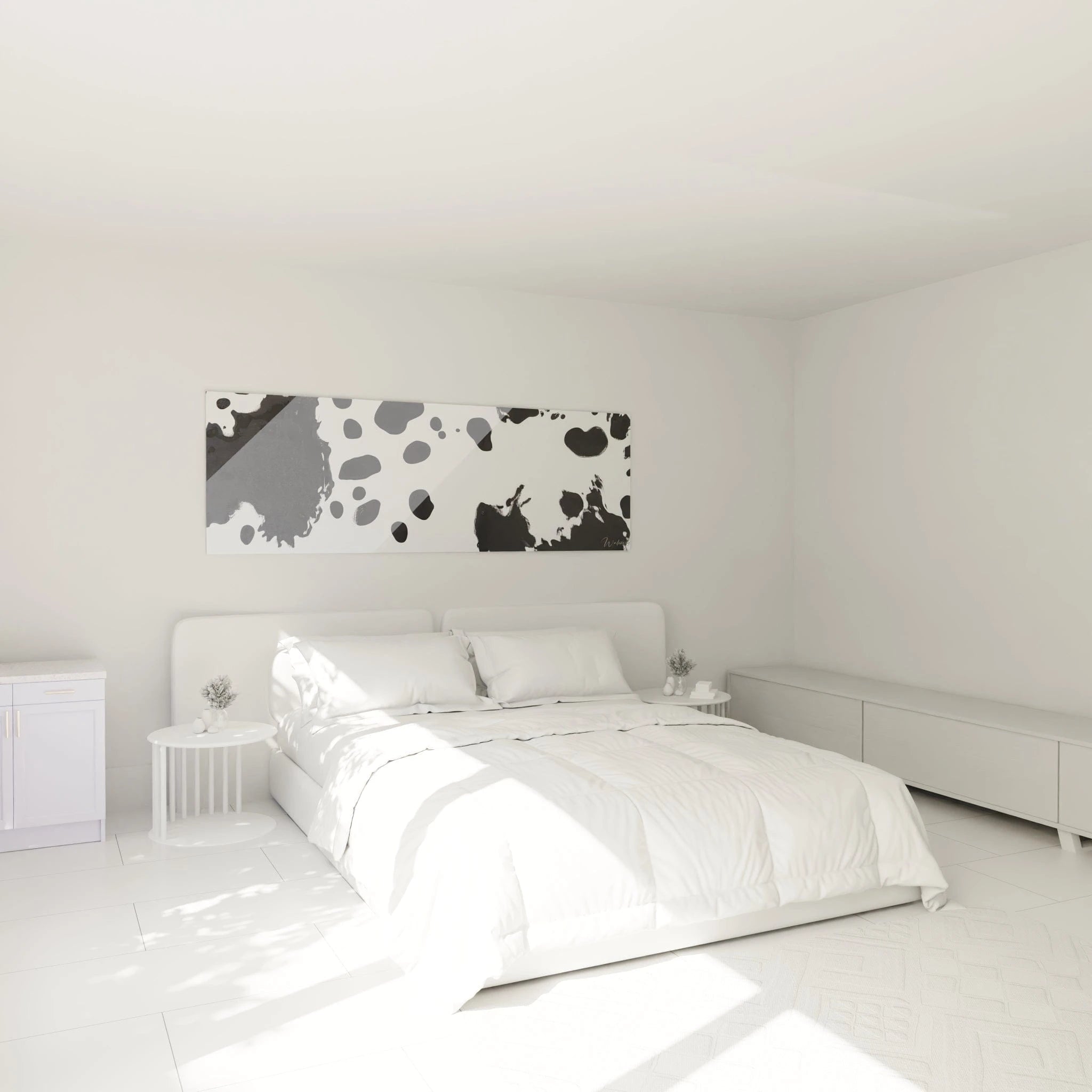 Tableau tacheté noir et blanc de Walensky, décor moderne pour chambre lumineuse