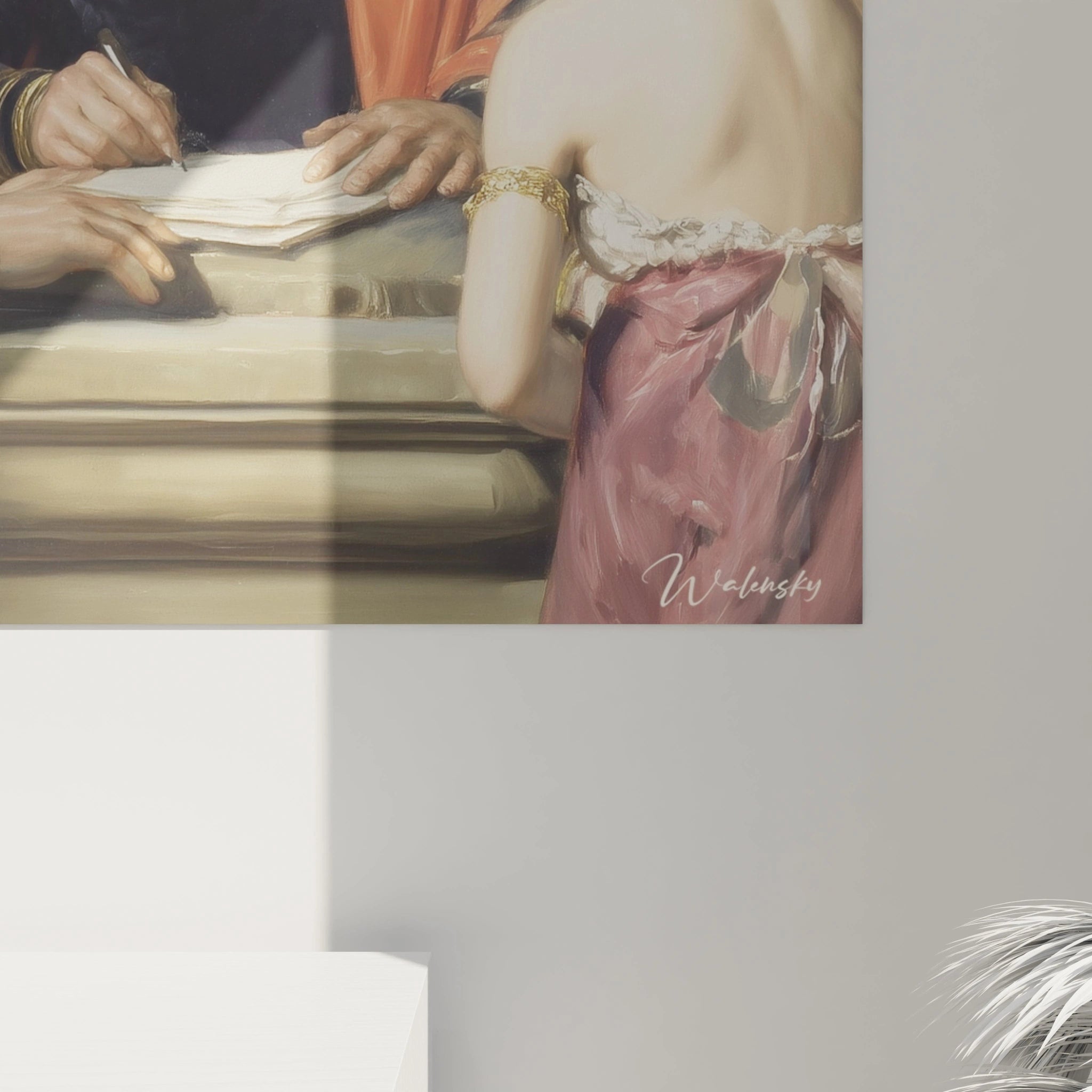 tableau empereur néo classique Walensky tableau mural montrant un gros plan de personnages néoclassiques signé