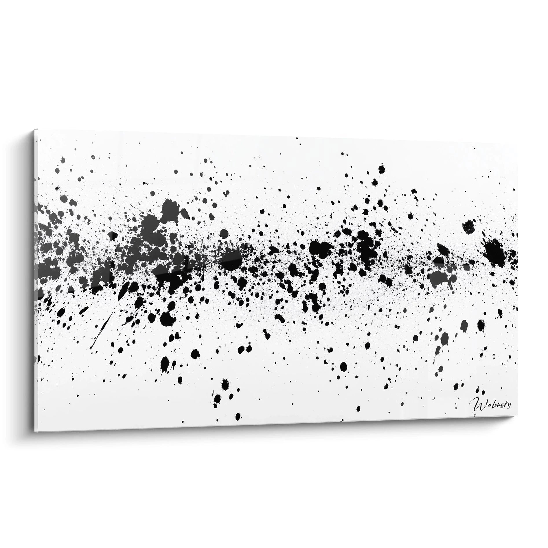 Tableau tacheté noir et blanc Walensky avec éclaboussures artistiques modernes
