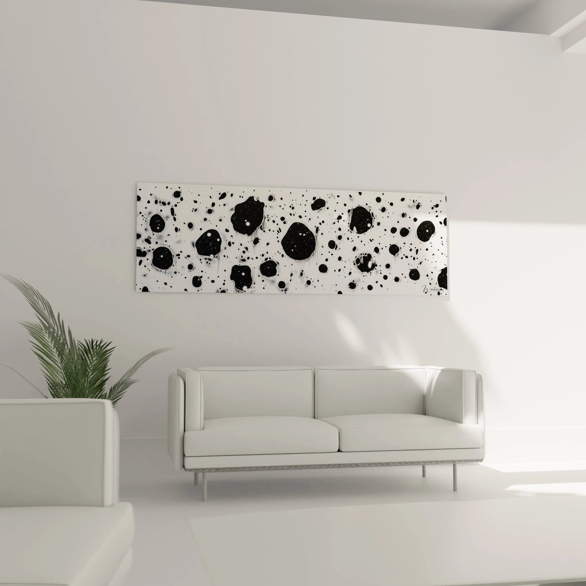 Tableau tacheté noir et blanc de Walensky pour une décoration moderne et élégante