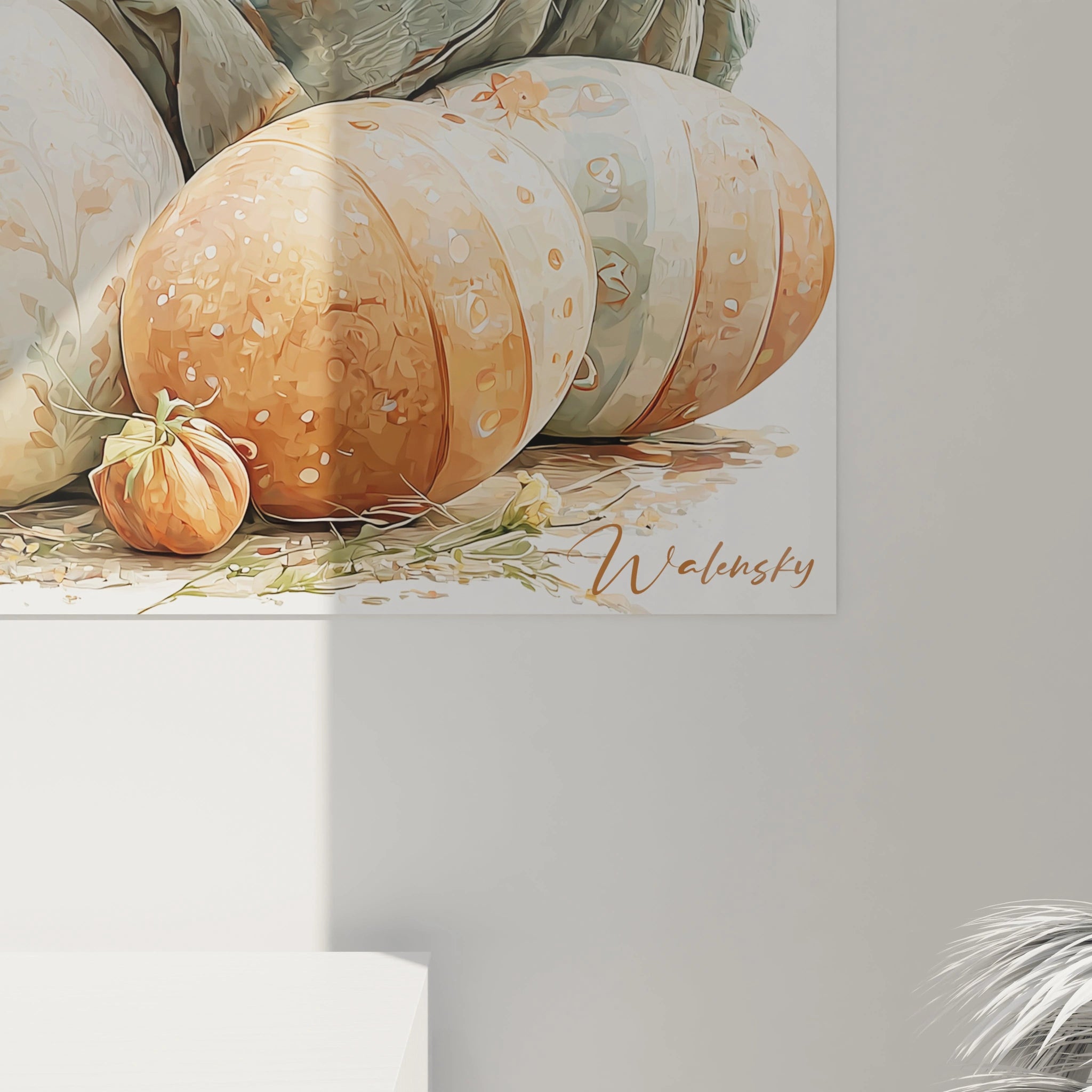 tableau enfant pâques Walensky affiche murale oeufs pastel et petite citrouille décorative pour chambre enfant