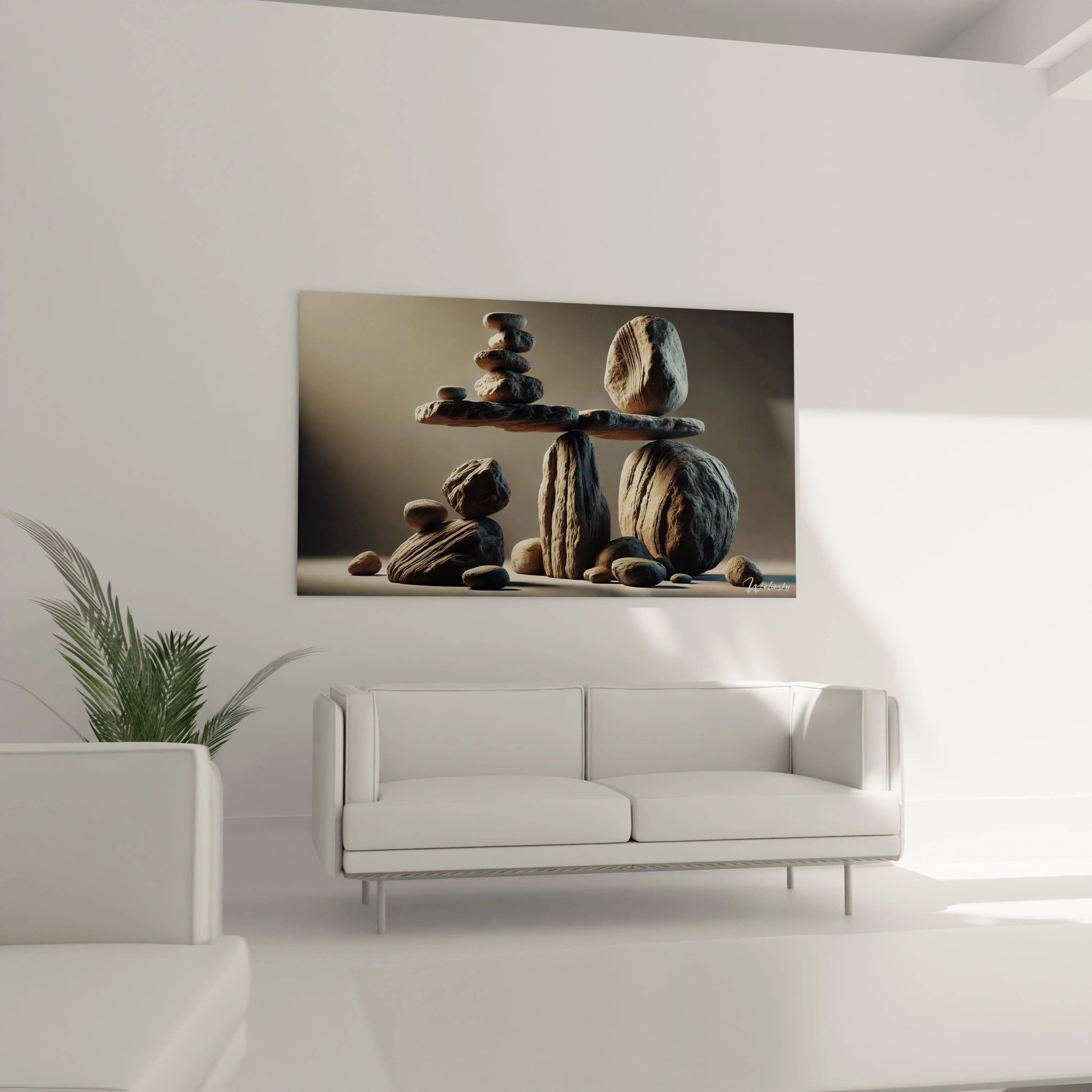 Au-dessus du canapé dans un salon, ce tableau feng shui sublime votre decor en apportant equilibre et serenite. Une oeuvre contemporaine qui transforme votre espace en un havre de paix.
