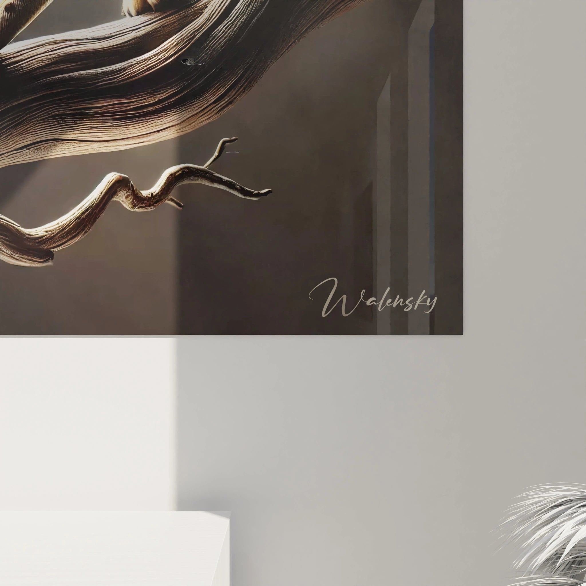 vue rapprochee du tableau guepard, revelant la precision des textures et la lumiere douce sur le pelage. Un tableau captivant qui attire l'oeil par ses details et son ambiance dramatique