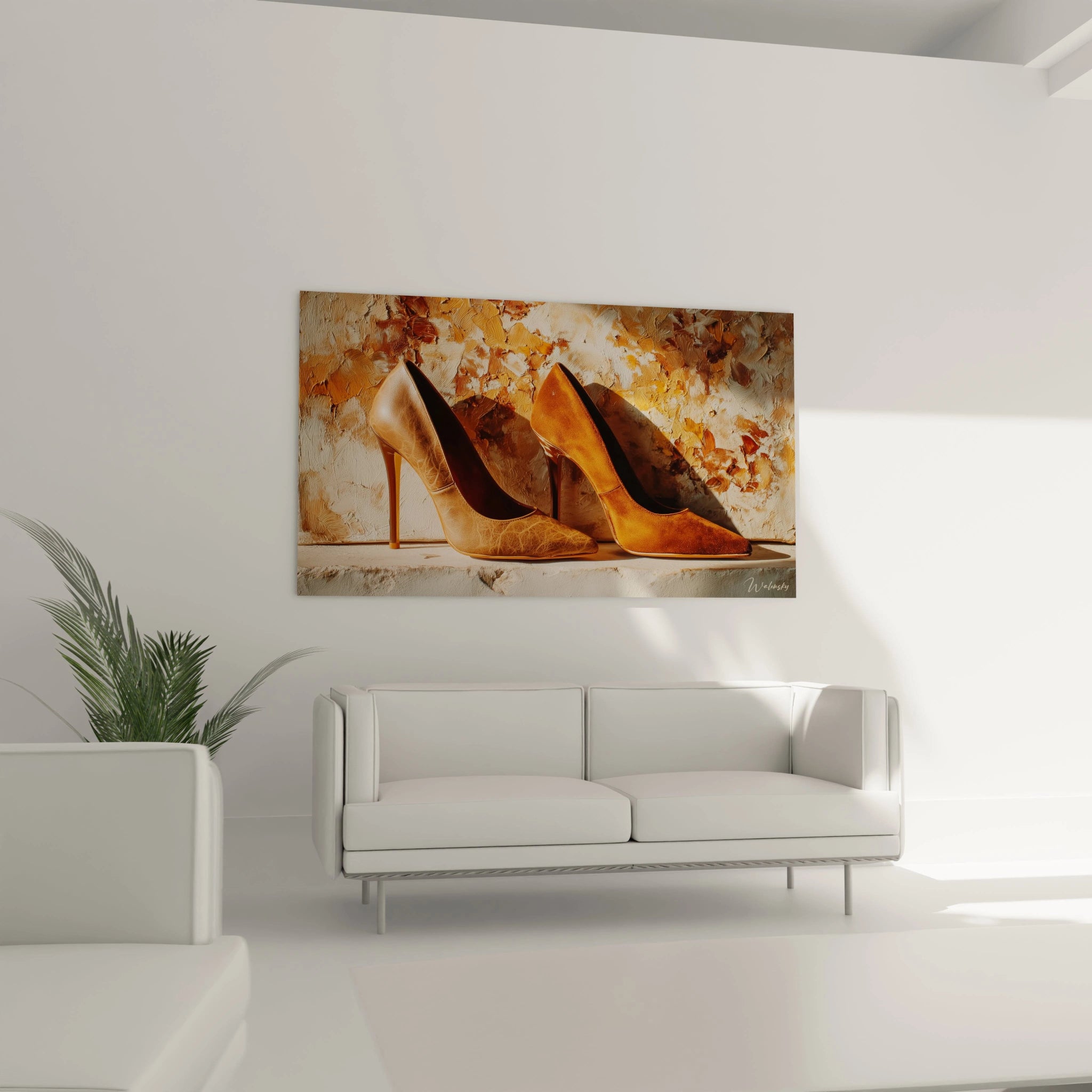 Tableau escarpins décoration murale de Walensky avec des chaussures élégantes sur un fond artistique