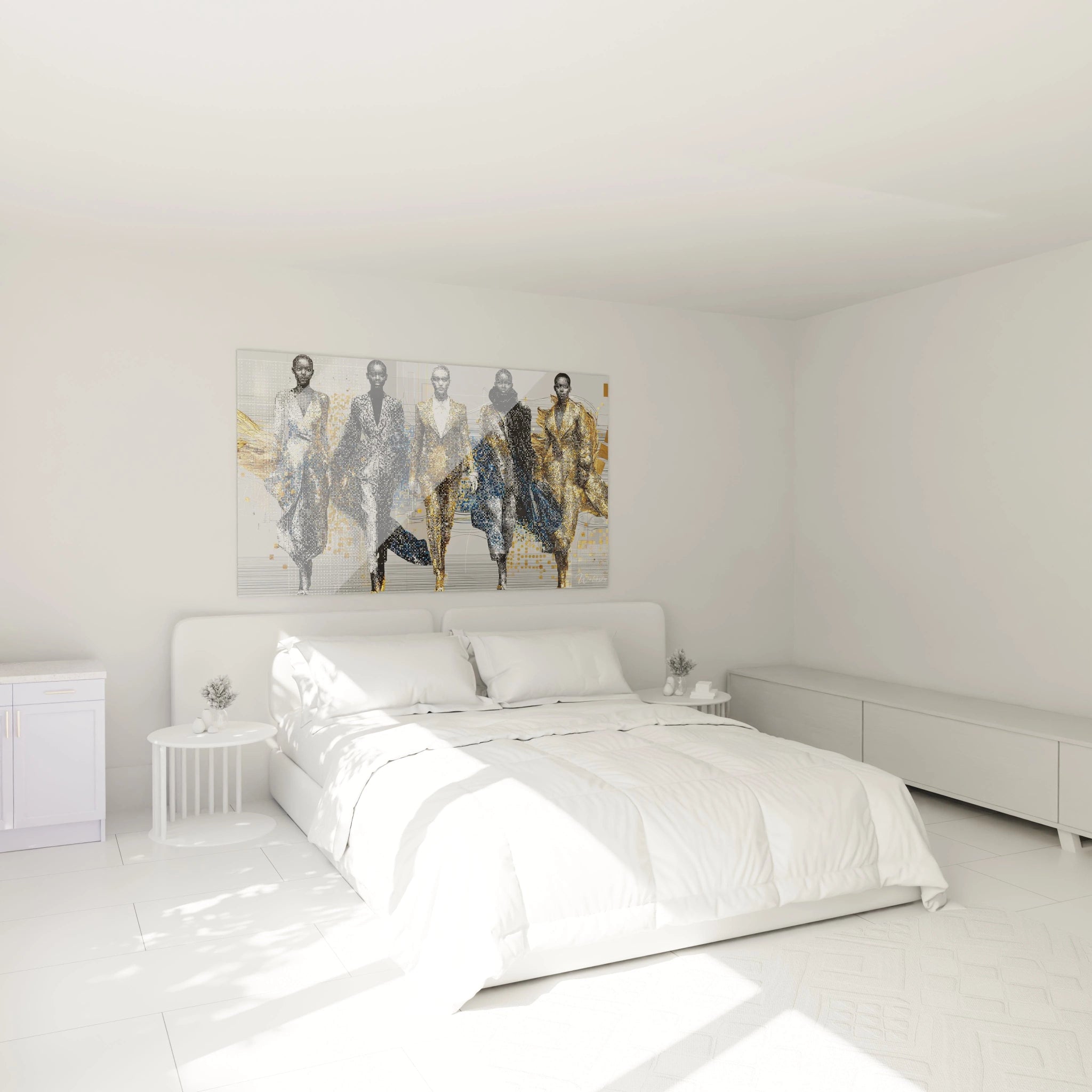 Tableau mural esthétique moderne haute couture pour la décoration d'une chambre lumineuse