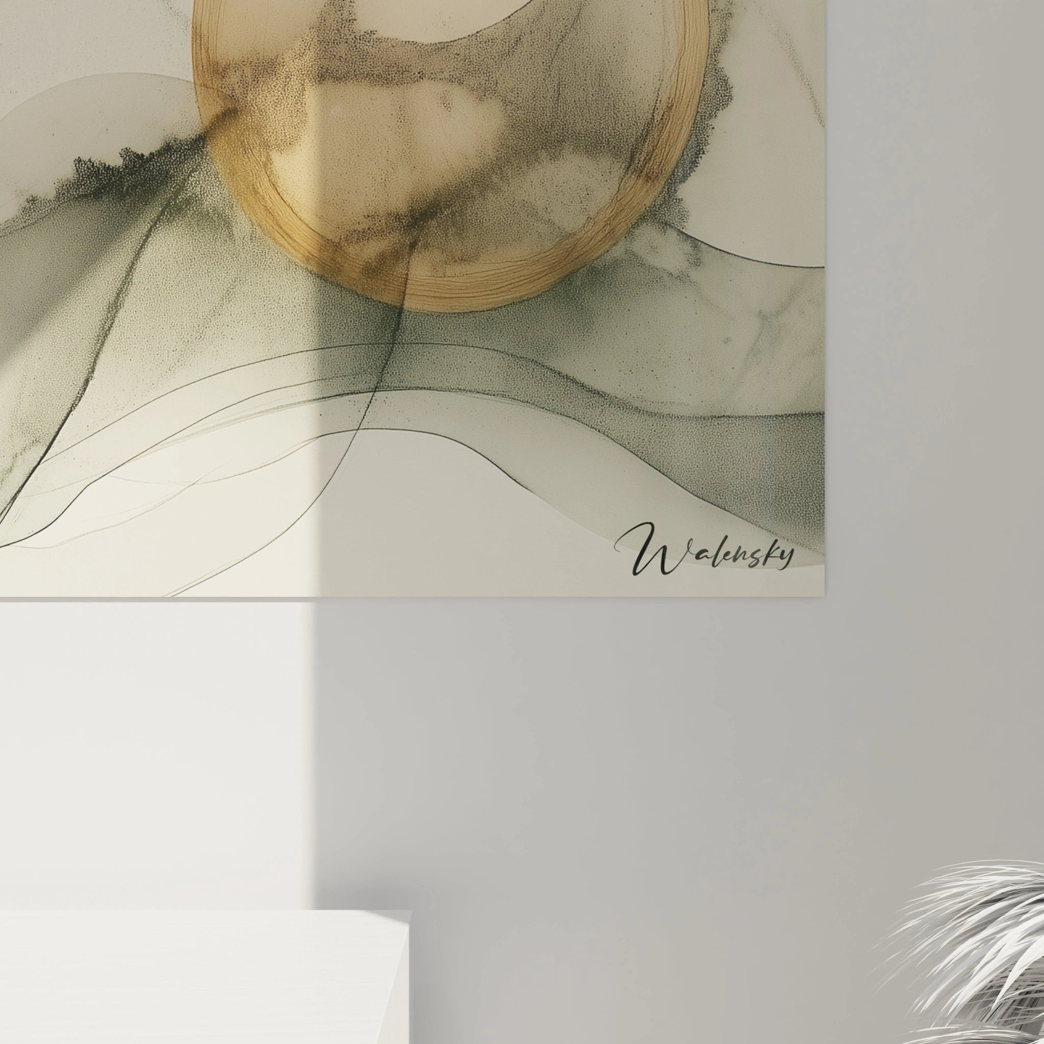 Tableau géométrique abstrait de Walensky avec des formes douces et des couleurs apaisantes