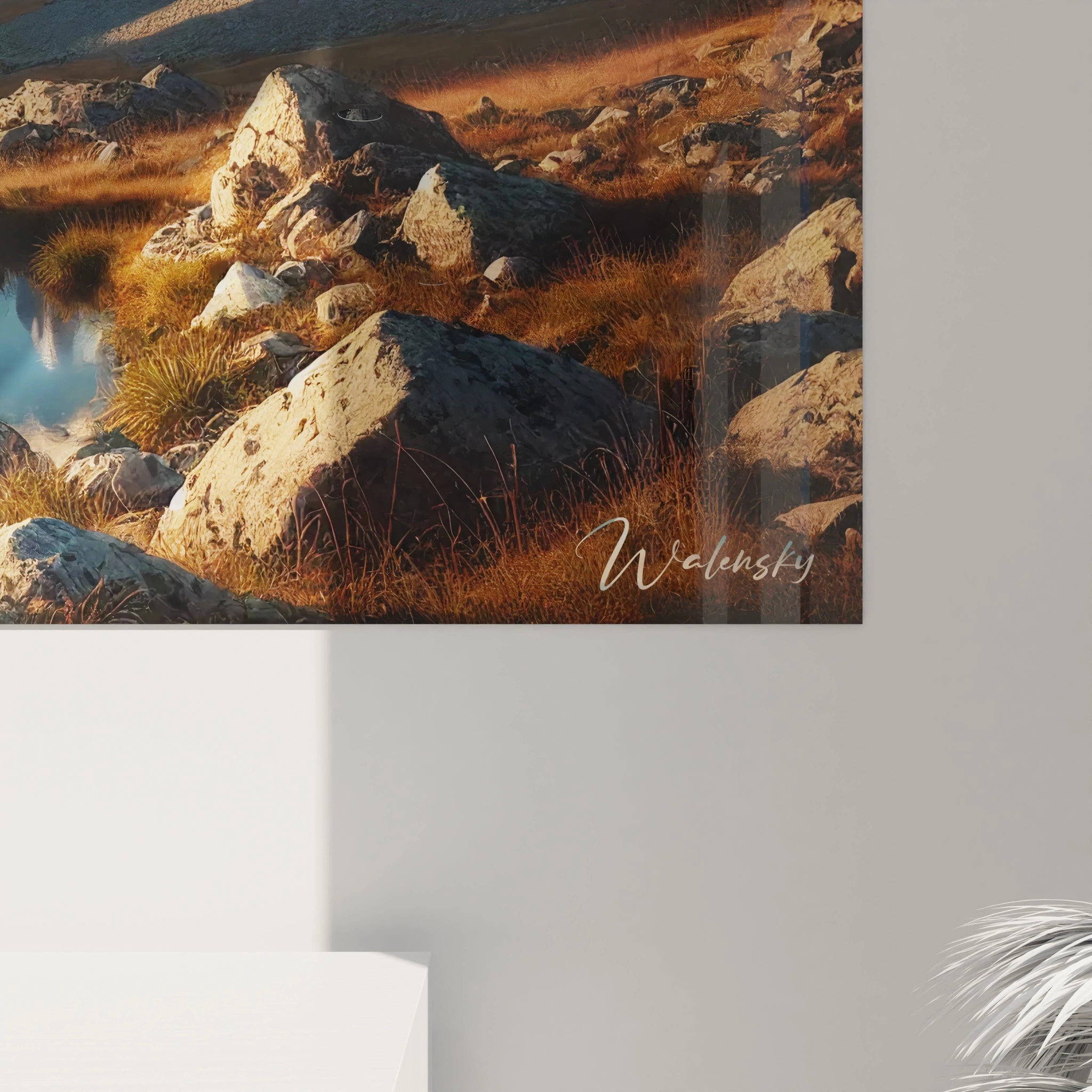 Admirez de près ce tableau Montagne, qui capture la beauté des montagnes au coucher du soleil. Chaque détail évoque la paix et la fraîcheur de la nature.