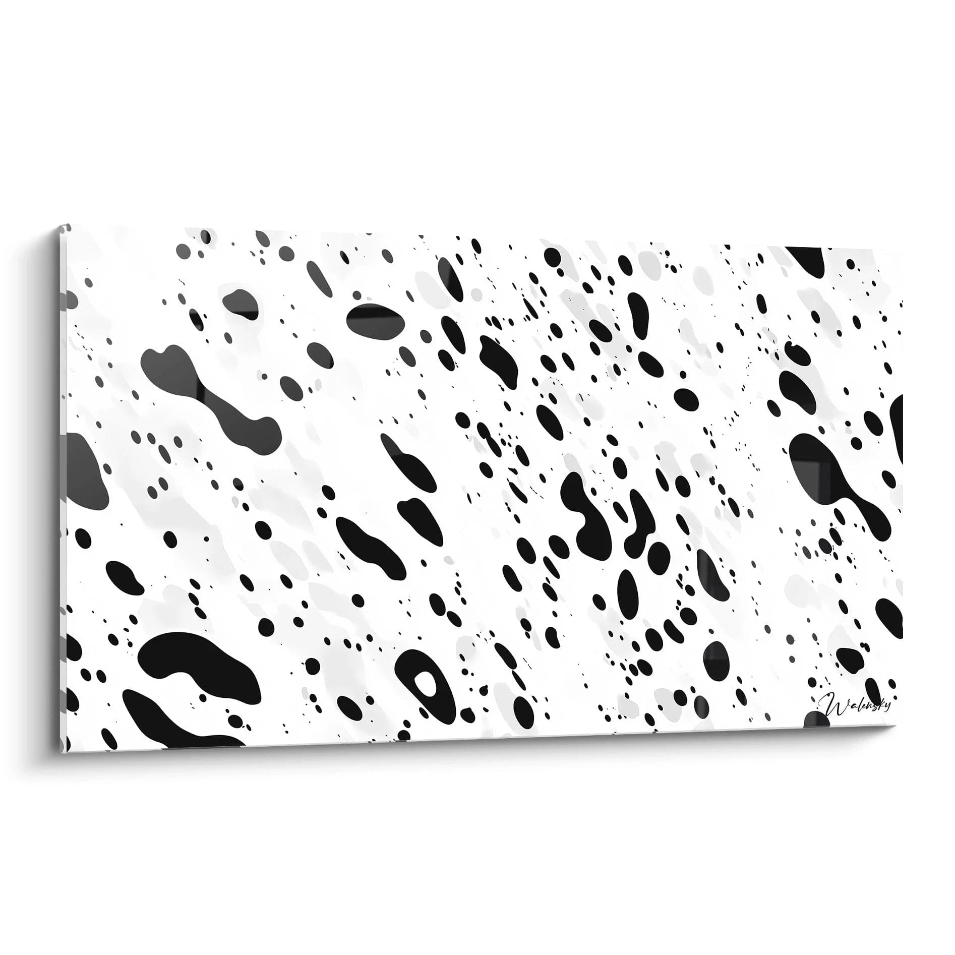 Tableau tacheté noir et blanc de Walensky avec des motifs abstraits modernes pour la décoration intérieure