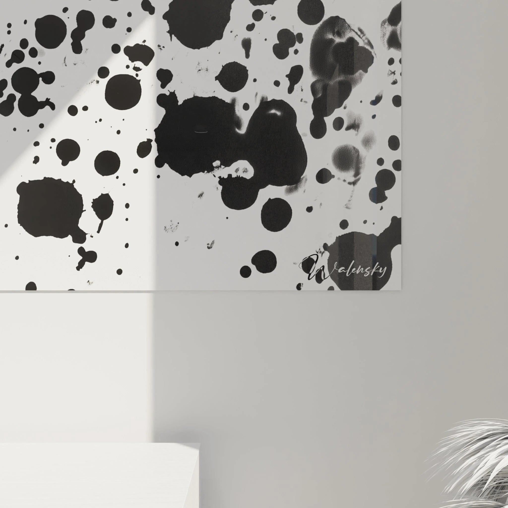 Tableau tacheté noir et blanc de Walensky avec motifs modernes pour décoration intérieure
