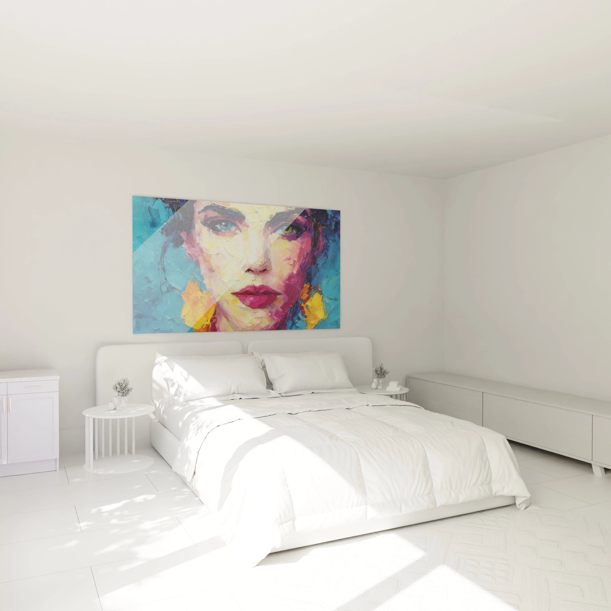 Tableau visage mode moderne de Walensky, couleur éclatante, décorant une chambre lumineuse