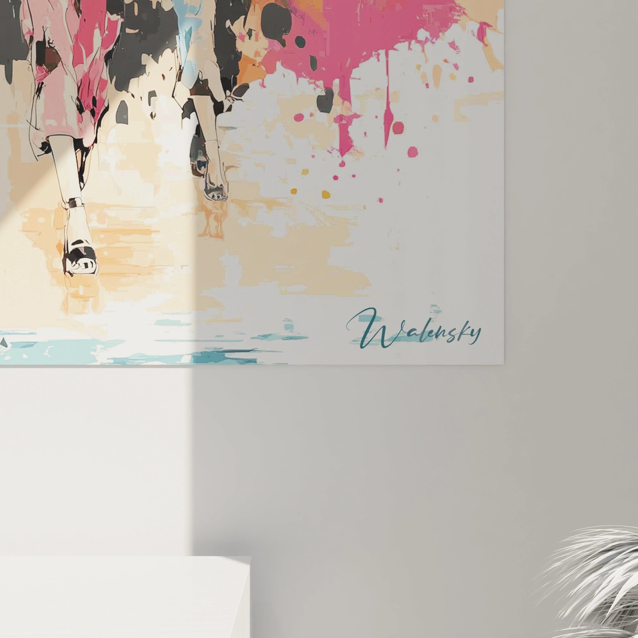 Tableau illustration mode de Walensky avec des couleurs vives et un design artistique moderne