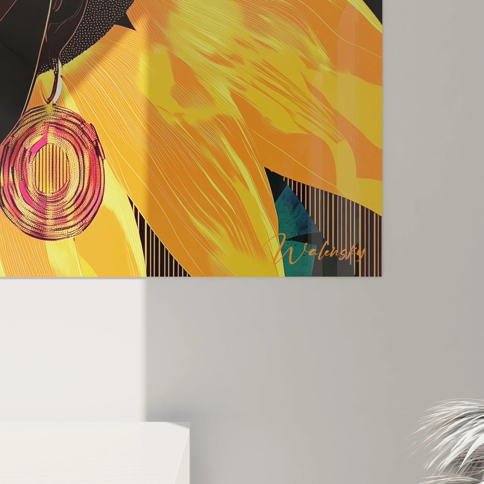 Tableau Femme Africaine Déesse fleurie - édition africa - Walensky