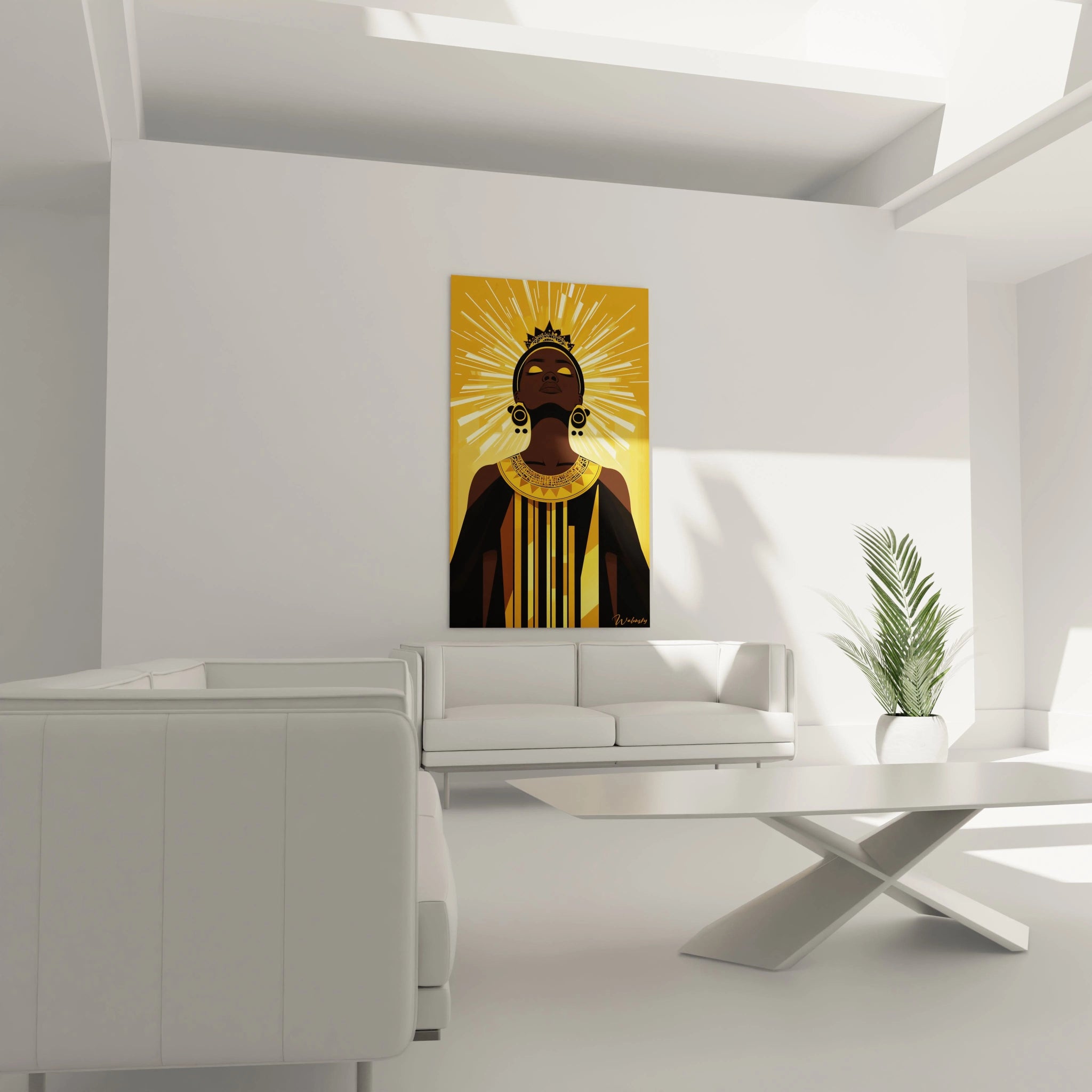 Tableau Femme africaine soleil des ancêtres - édition africa - Walensky