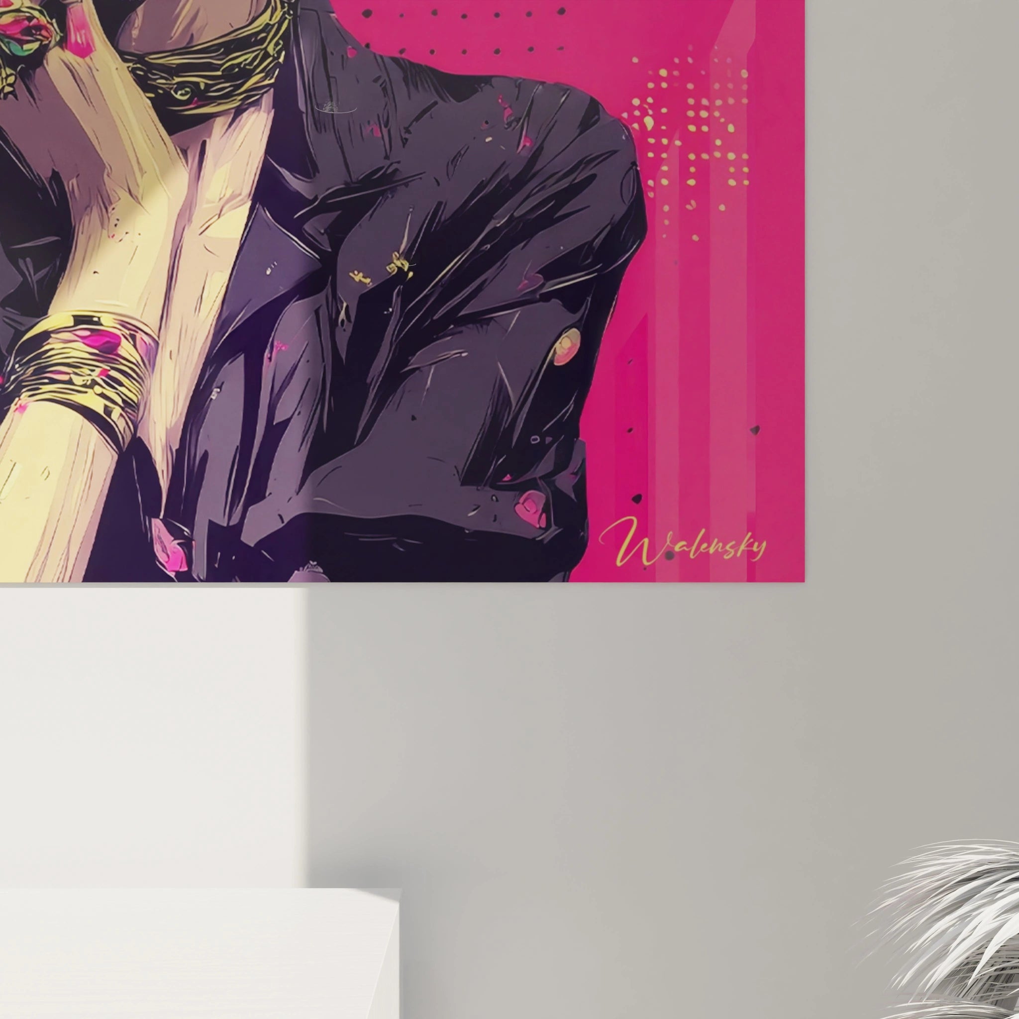 Tableau femme afro street chic de Walensky avec des couleurs vives et un style moderne