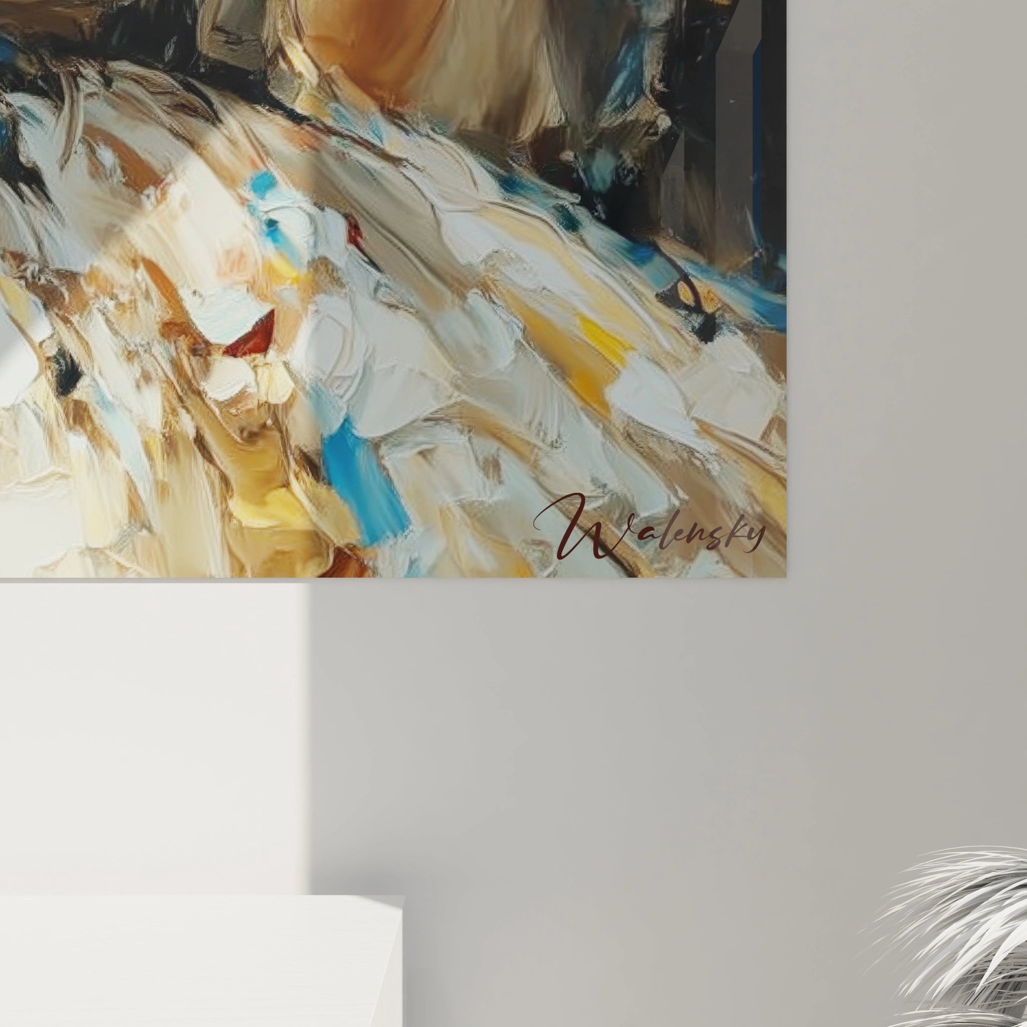 Tableau mural Walensky représentant une femme avec charme naturel en peinture abstraite aux couleurs vives