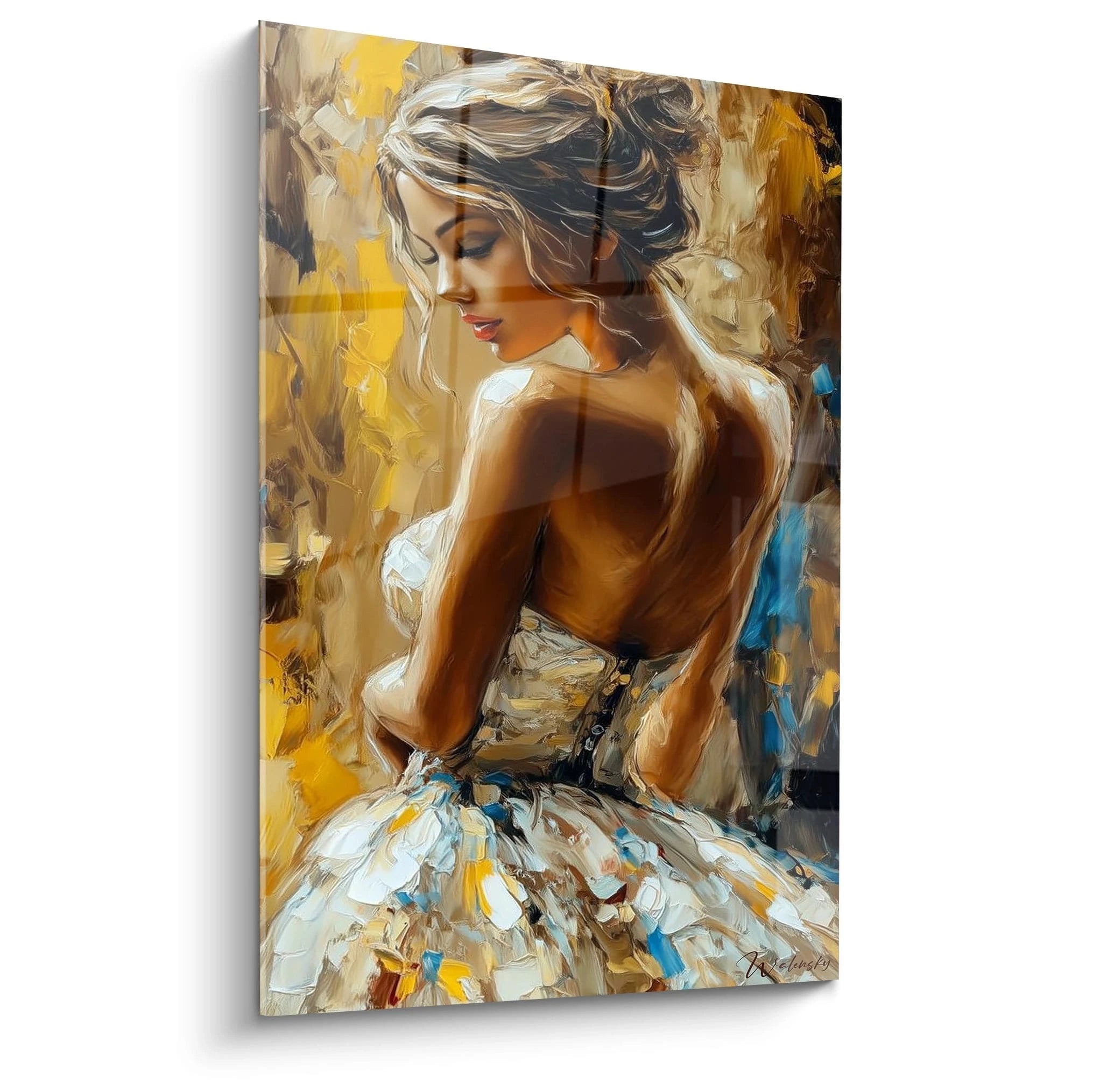 Tableau mural femme charme naturel avec une peinture expressive et des couleurs vibrantes