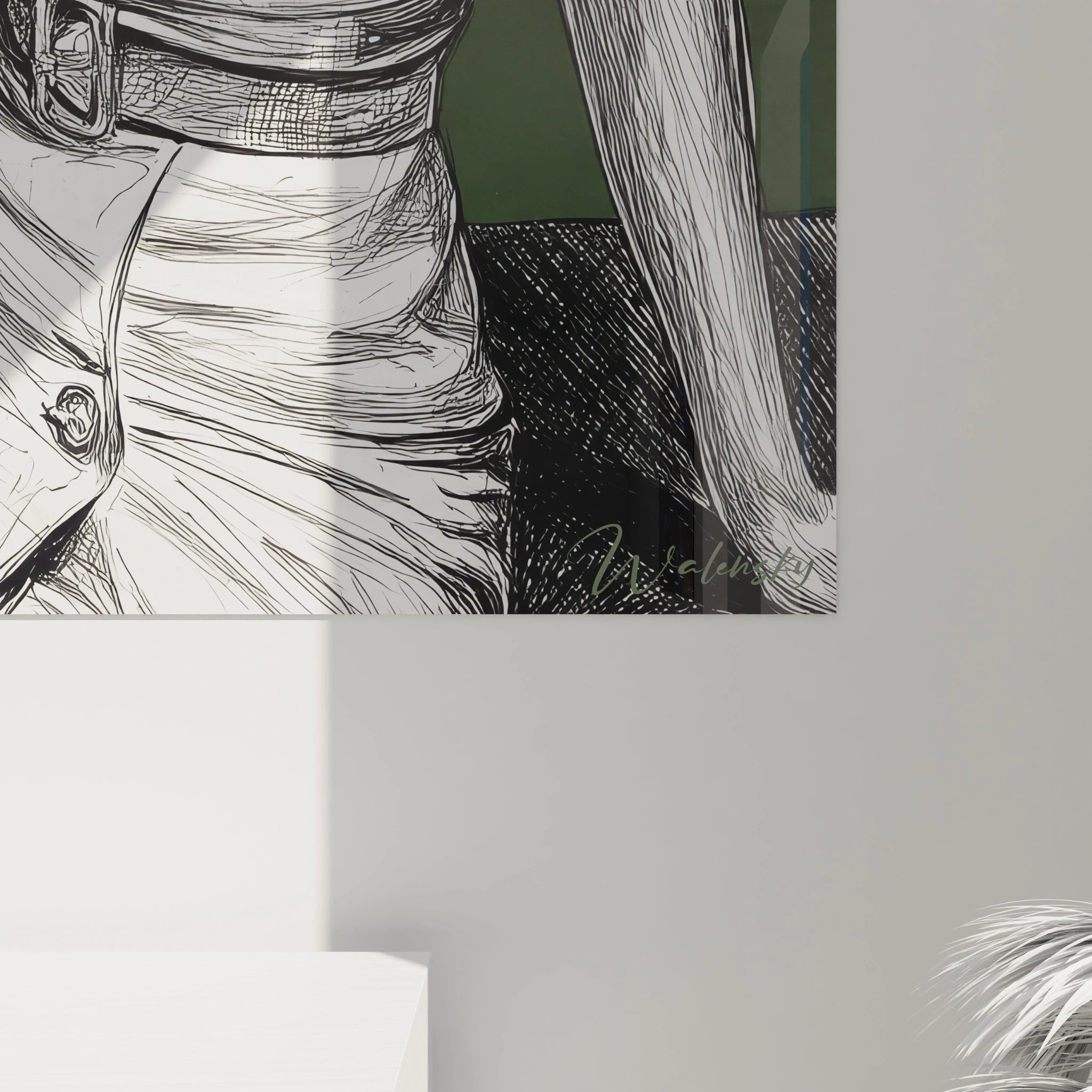 Tableau femme chic moderne de Walensky représentant une silhouette élégante en noir et blanc