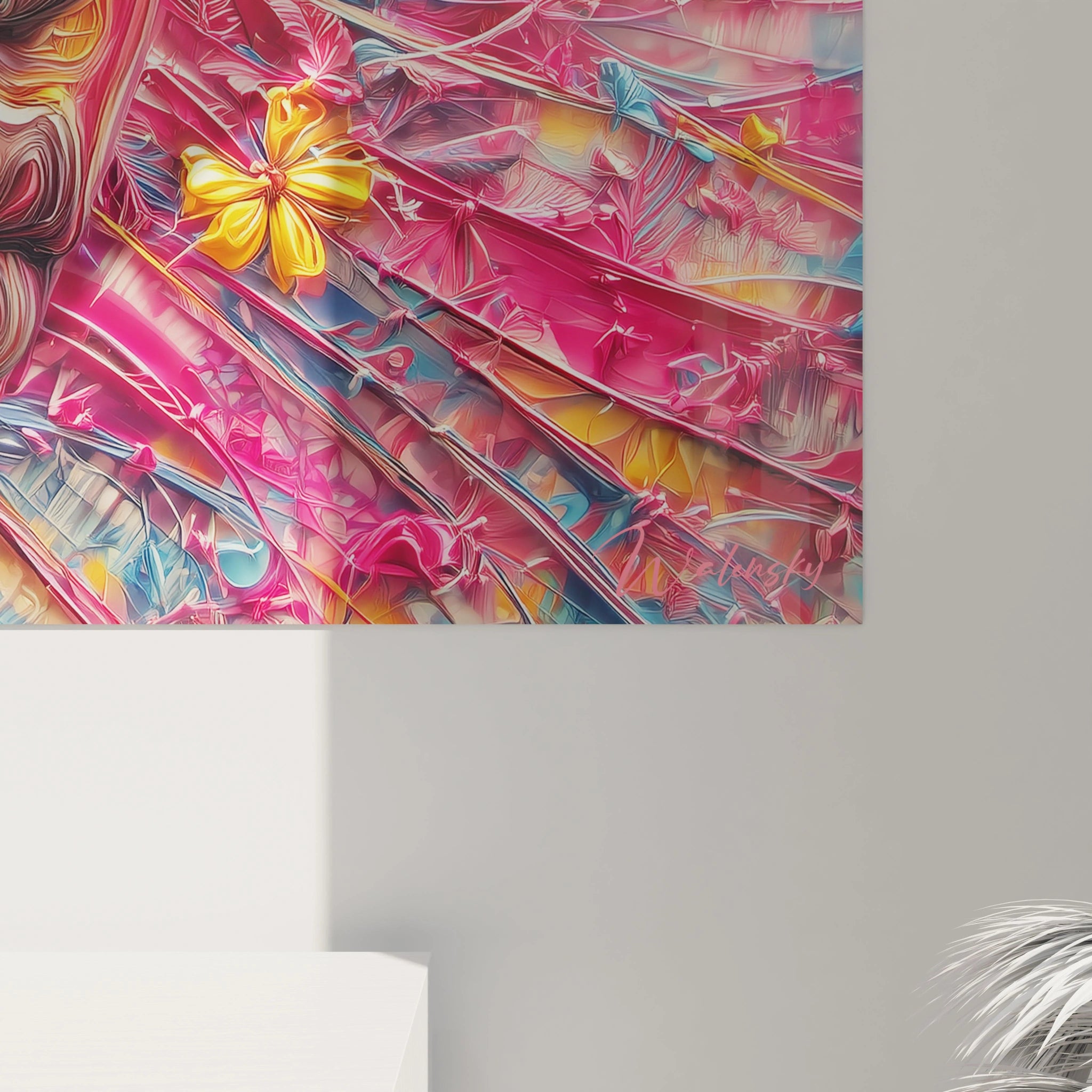 Tableau Femme Connexion divine colorée - édition visage africain - Walensky