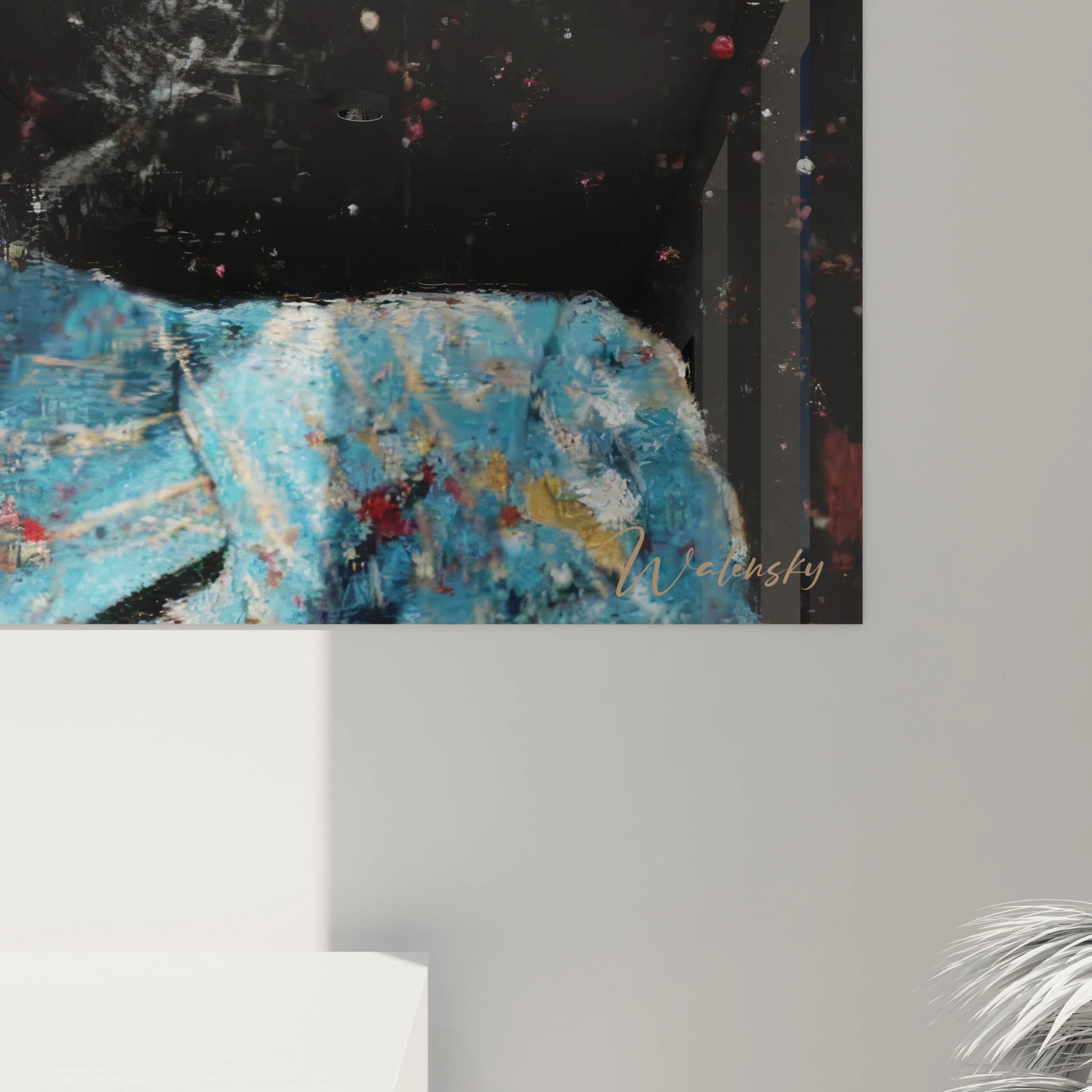 Tableau mural femme contemporaine de Walensky avec couleurs vives et textures artistiques modernes