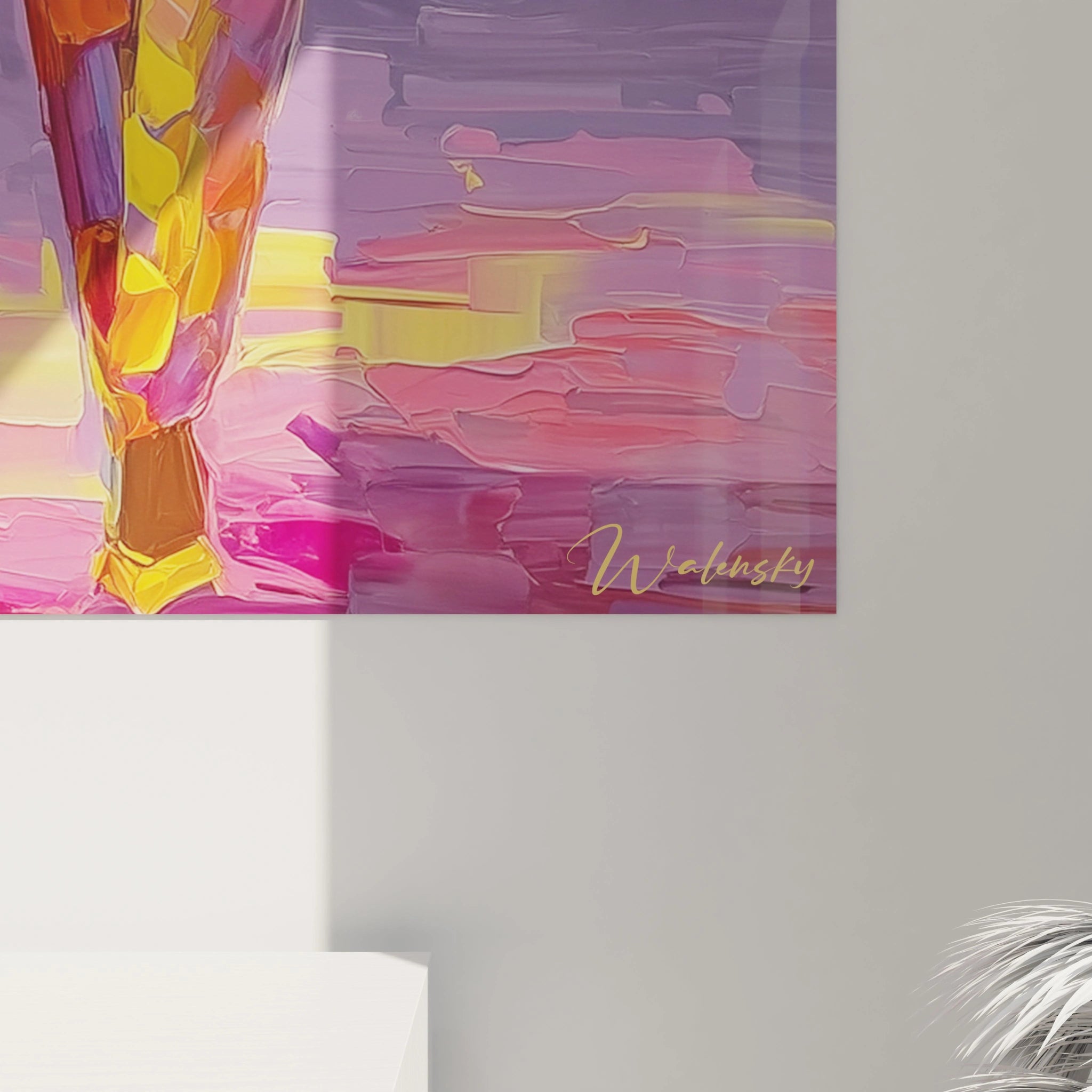 Tableau femme élégante de Walensky avec des couleurs vives et des coups de pinceau artistiques