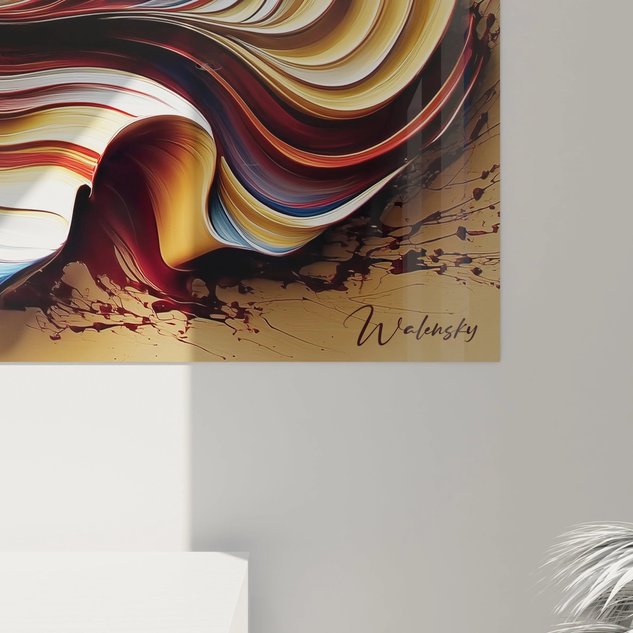 Tableau mural femme haute couture de Walensky avec des couleurs vives et des motifs fluides