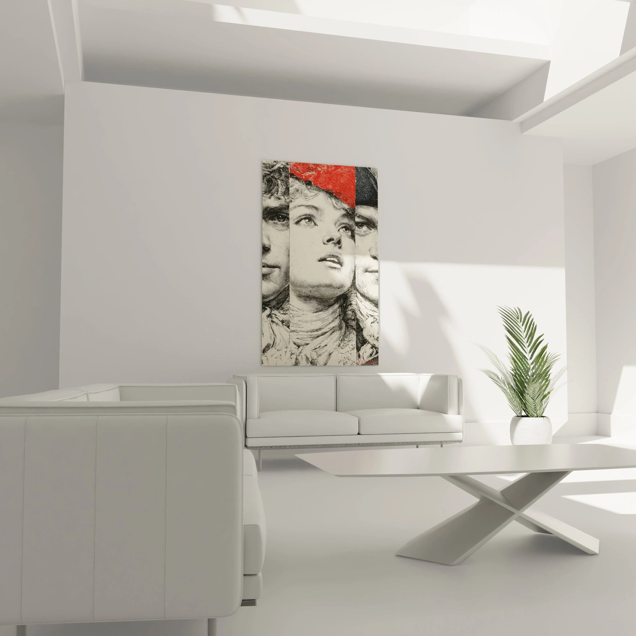 Tableau mural Walensky tableau femme liberté révolution française portrait stylisé tricolore rouge