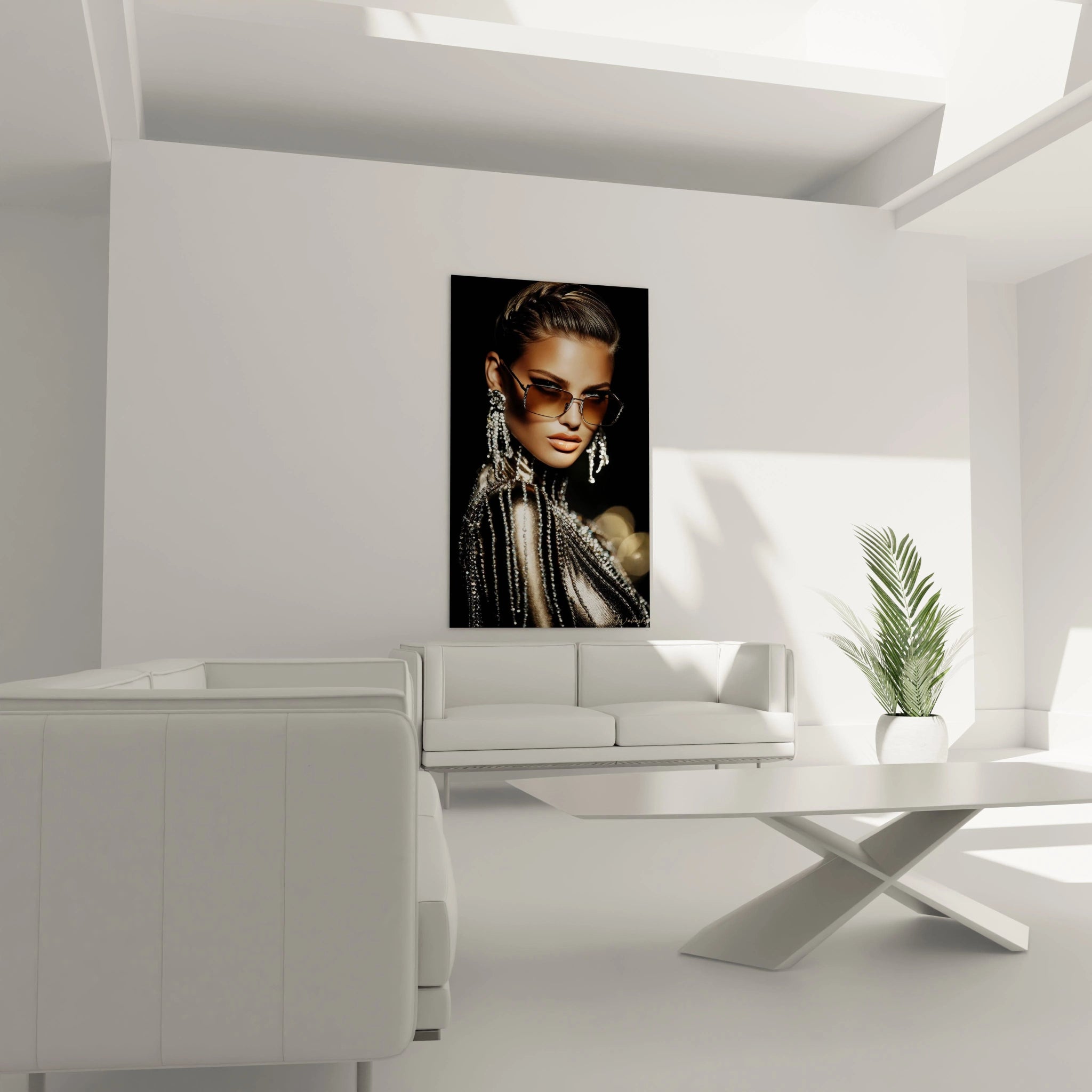 Tableau femme luxueuse de Walensky représentant une femme élégante dans un décor moderne