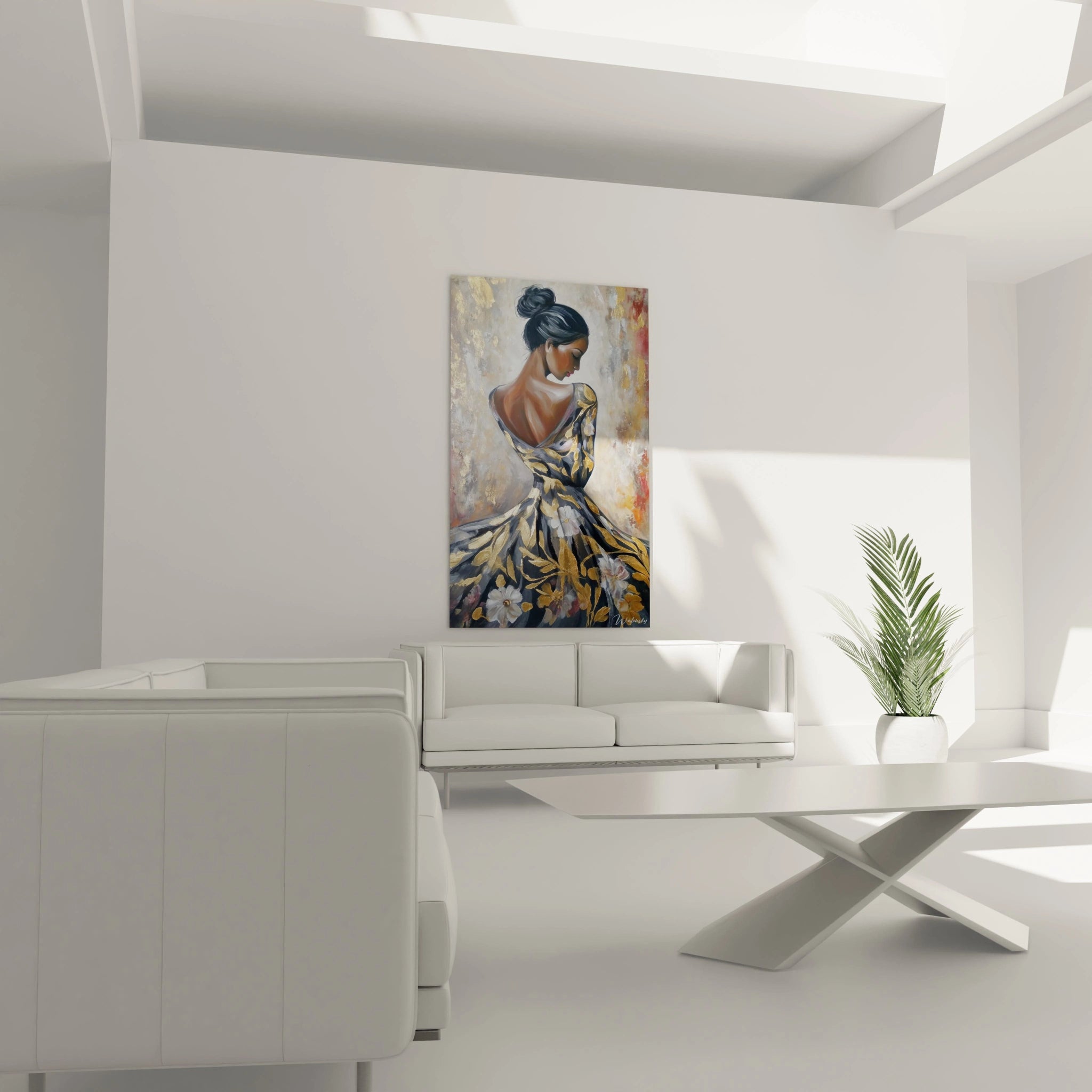 Tableau mural femme art floral de Walensky avec des couleurs éclatantes et un style moderne