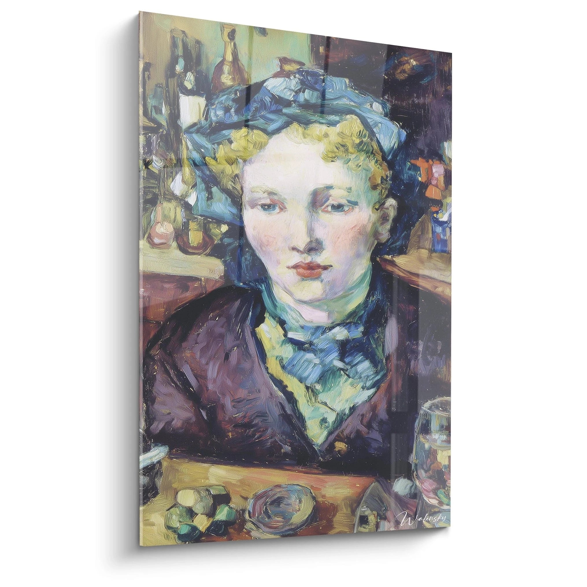 Walensky tableau femme post impressionnisme portrait féminin aux coups de pinceau vifs sur toile murale décorative