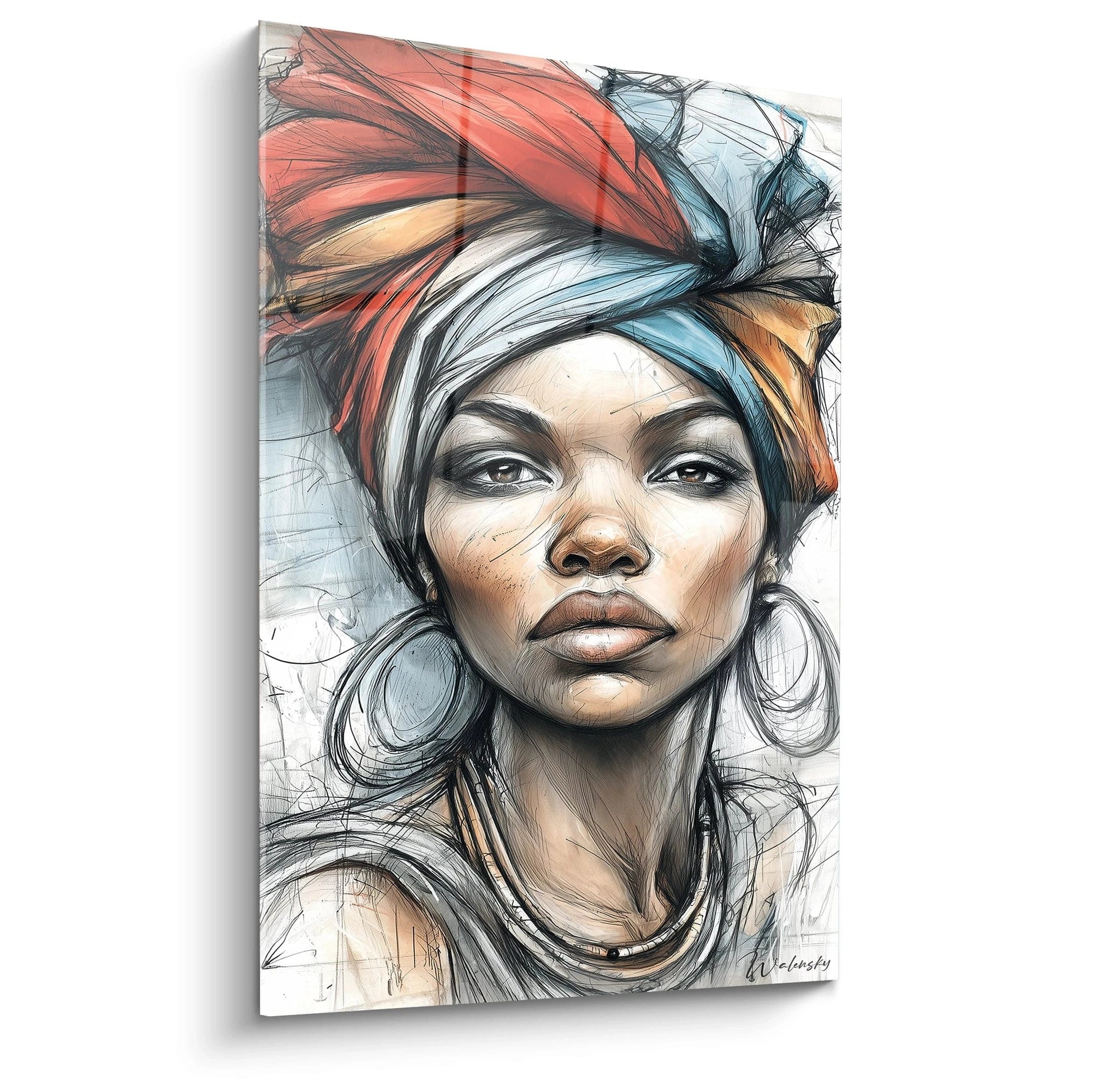 Tableau Femme Regard d'Acier - édition visage africain - Walensky