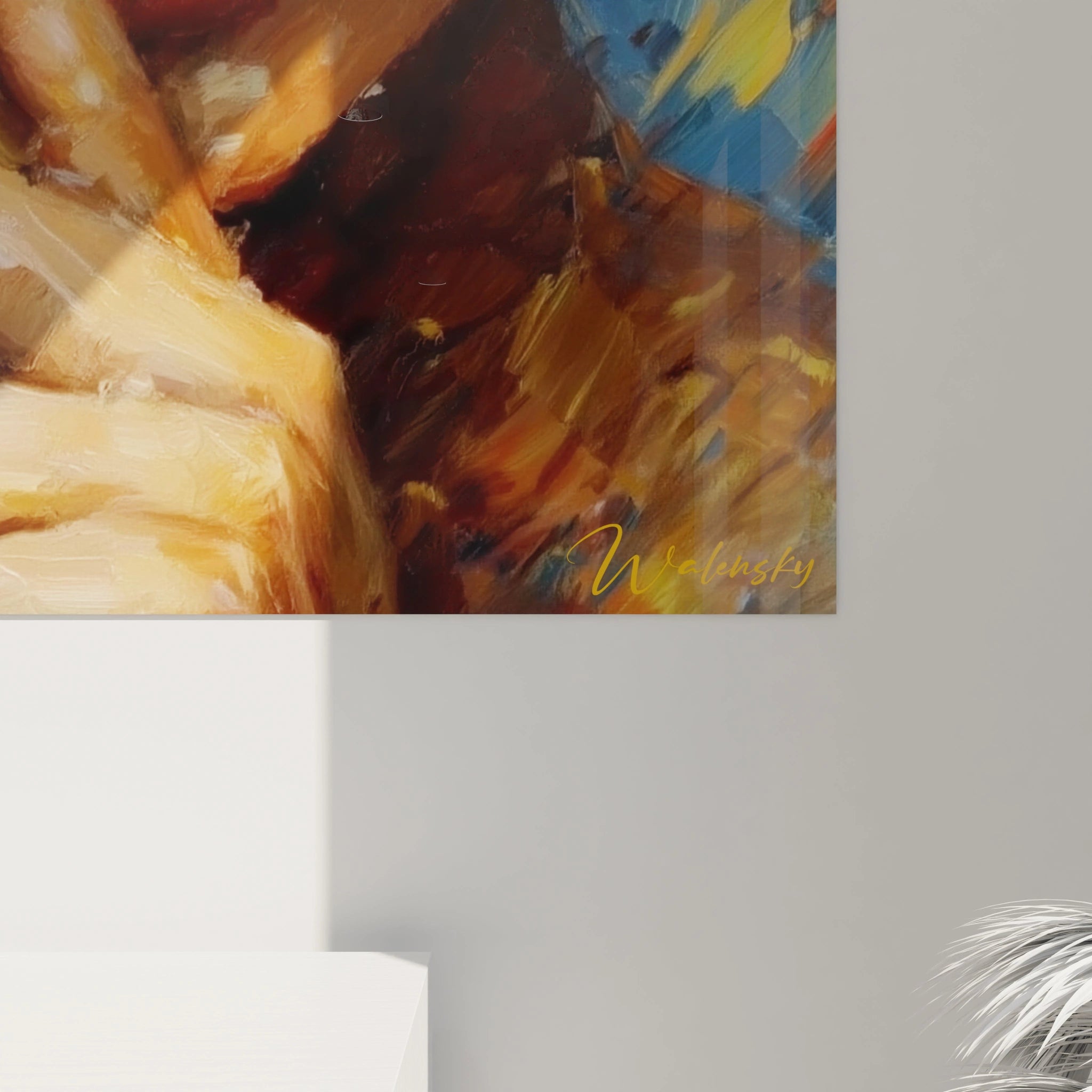 Tableau mural visage africain femme de Walensky, œuvre expressive et colorée sur toile