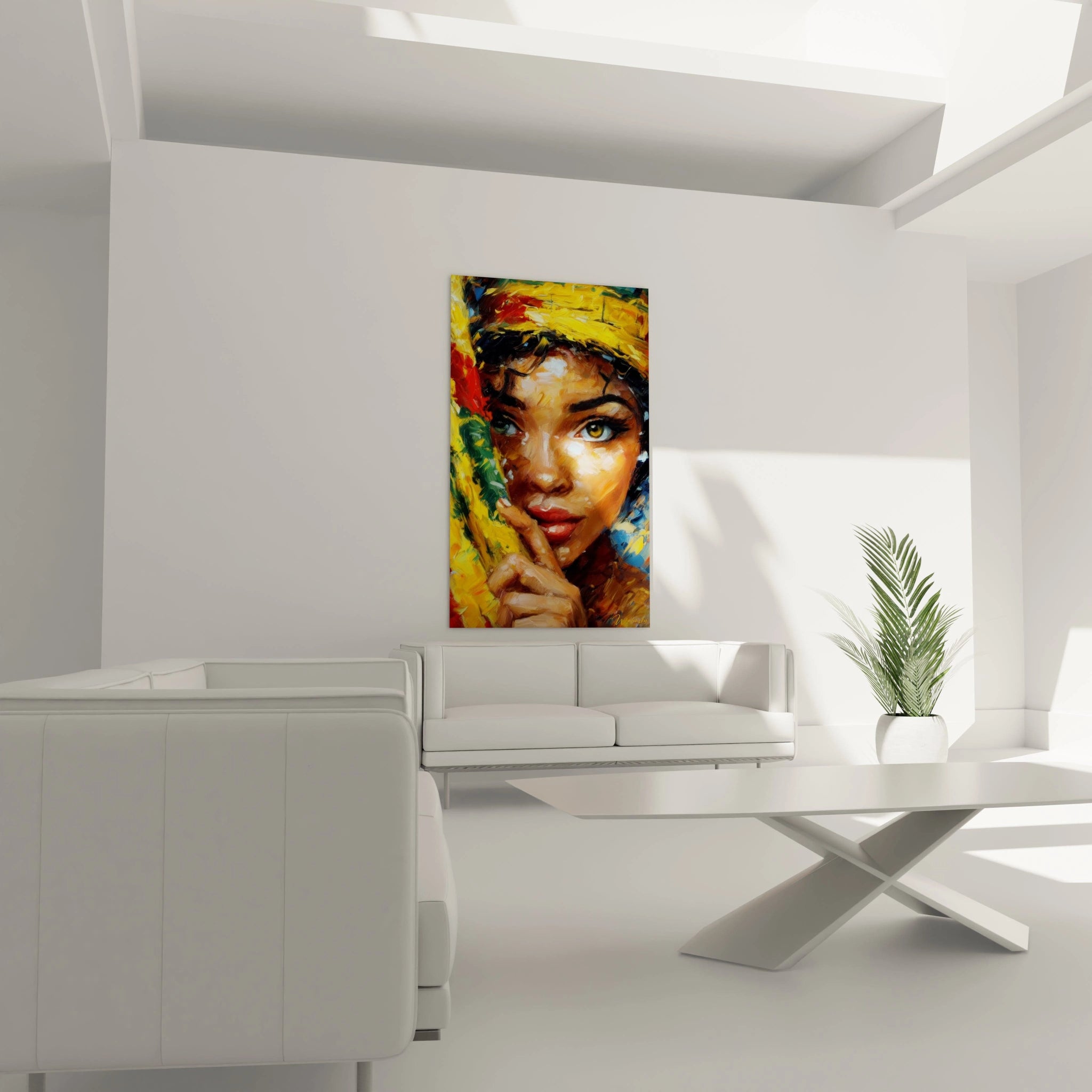 Tableau mural visage africain femme de Walensky, décor moderne pour la maison.