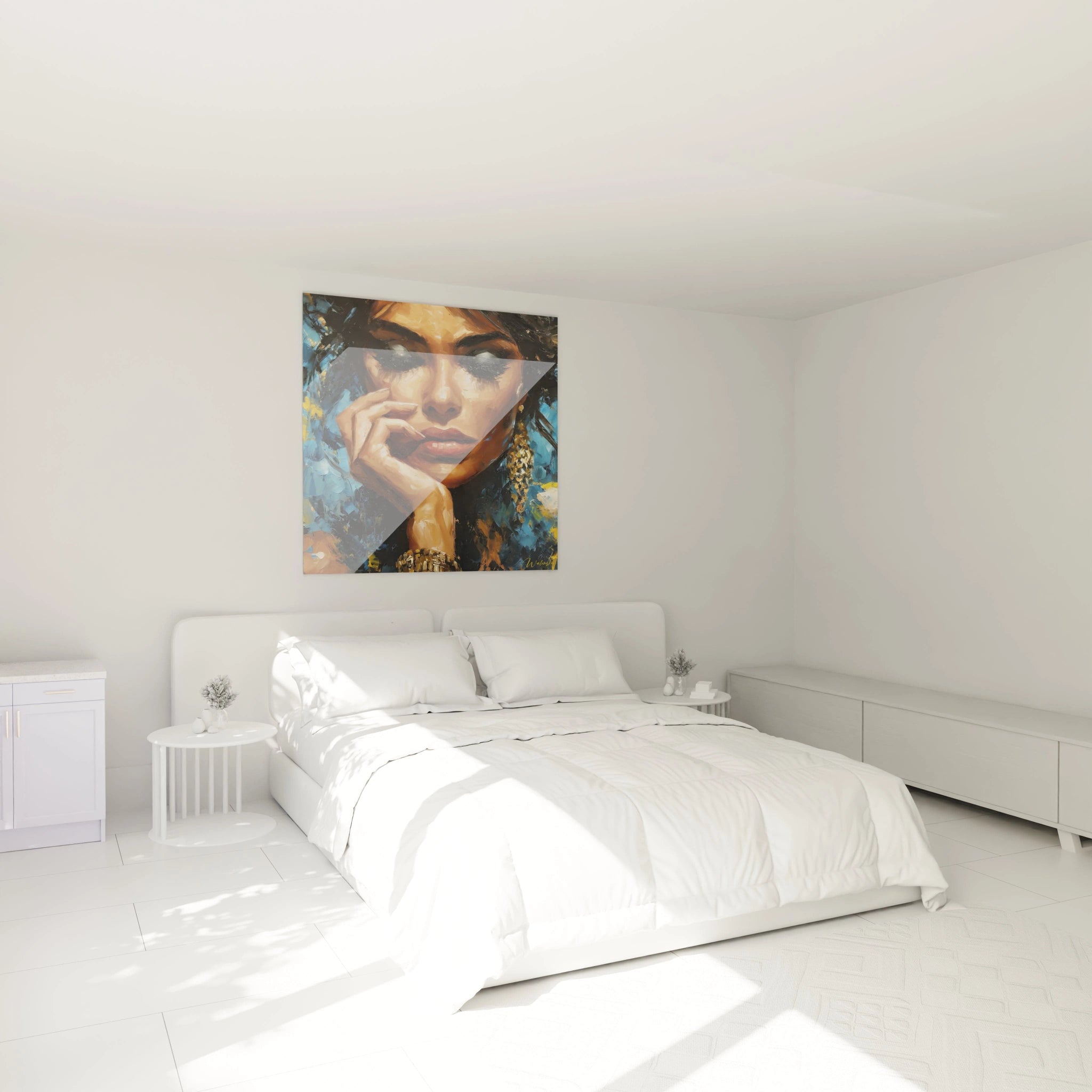 Tableau mural femme moderne de Walensky, ajoutant une touche artistique à la chambre élégante