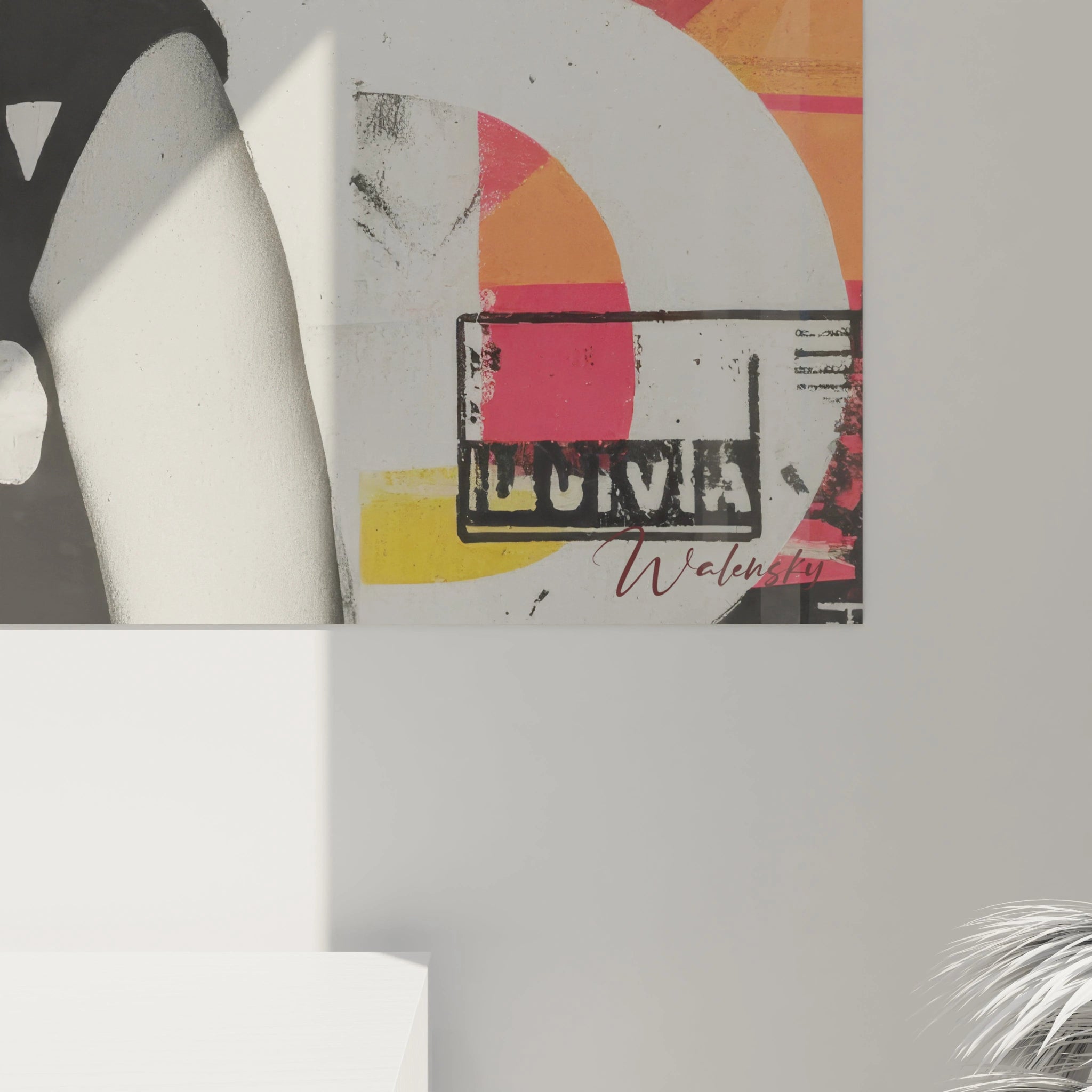 Tableau femme vintage de Walensky avec des motifs modernes et des couleurs vives