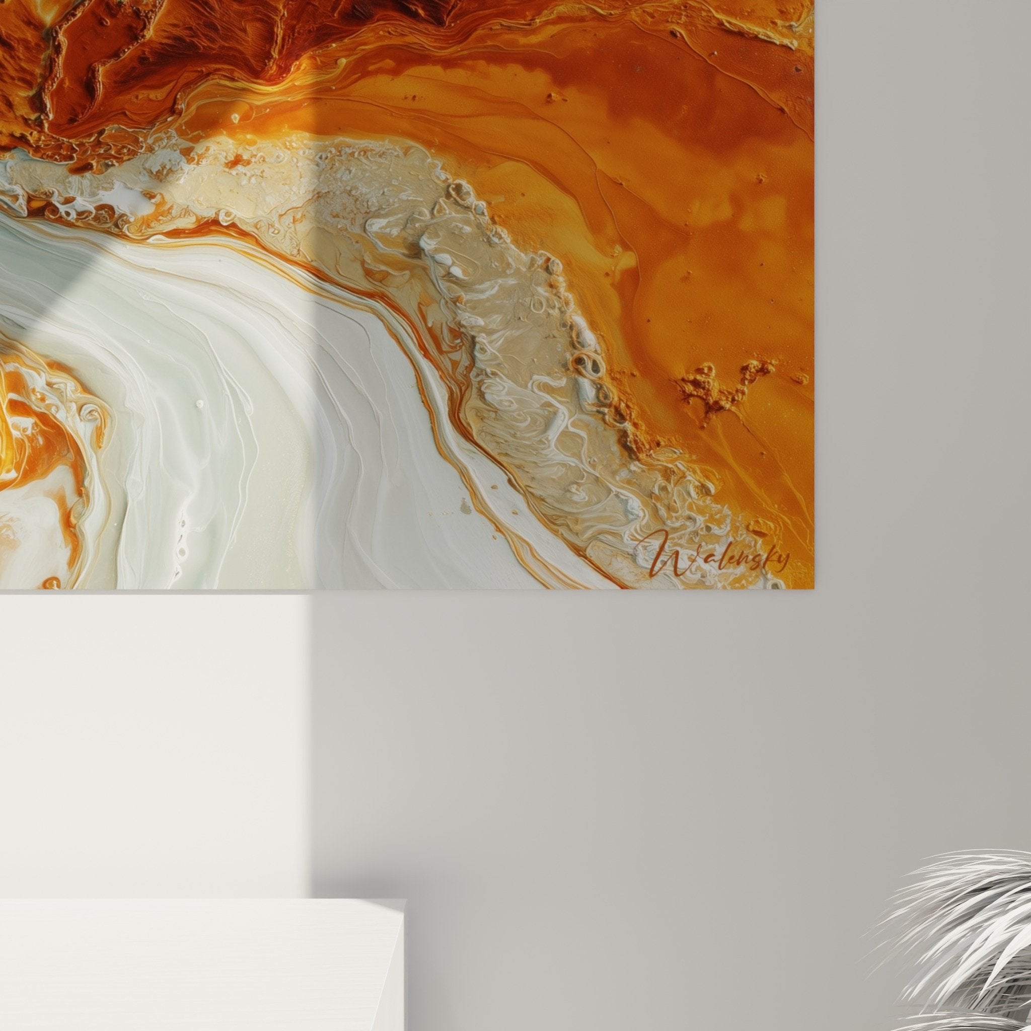 Northeast feng shui wall art earth fluid mineral composition modern design