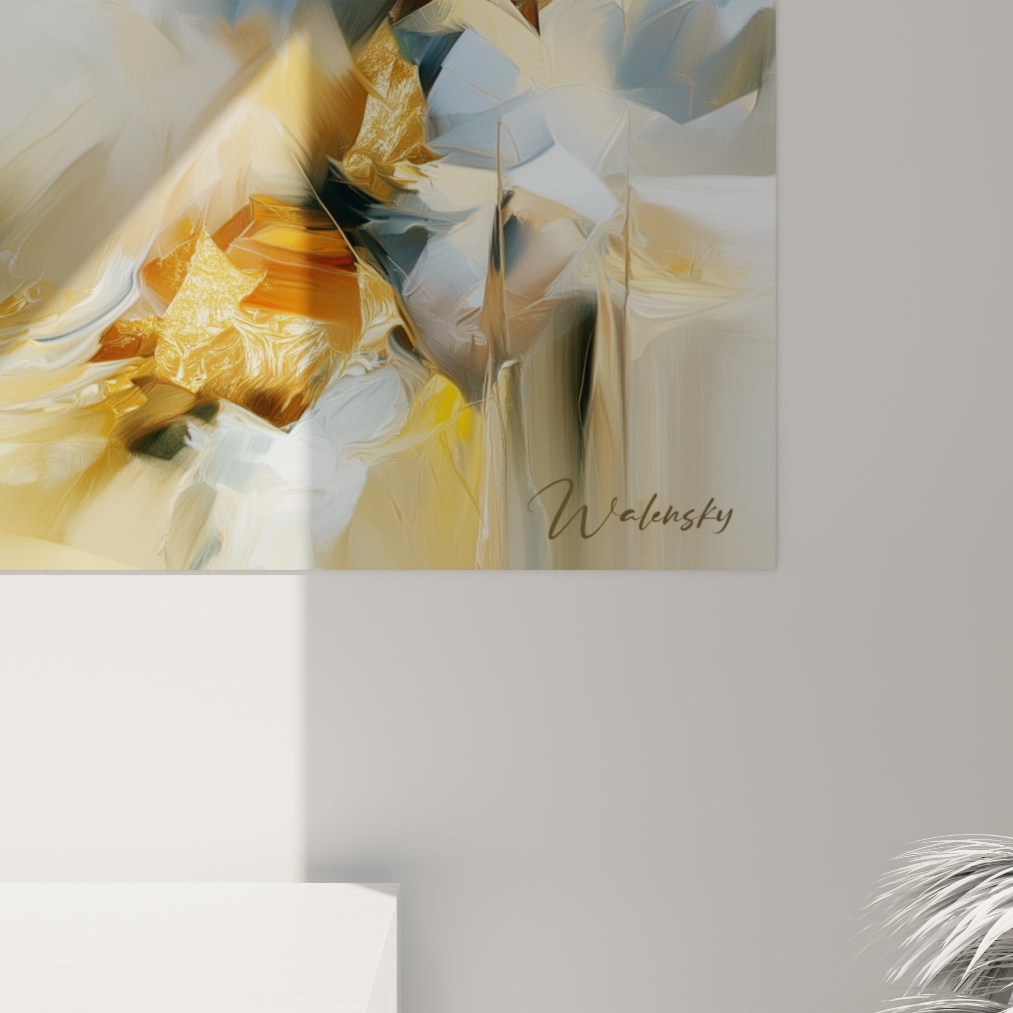 Empâtements dorés et blancs du pelage, coulures et grain visibles sur la toile du fennec