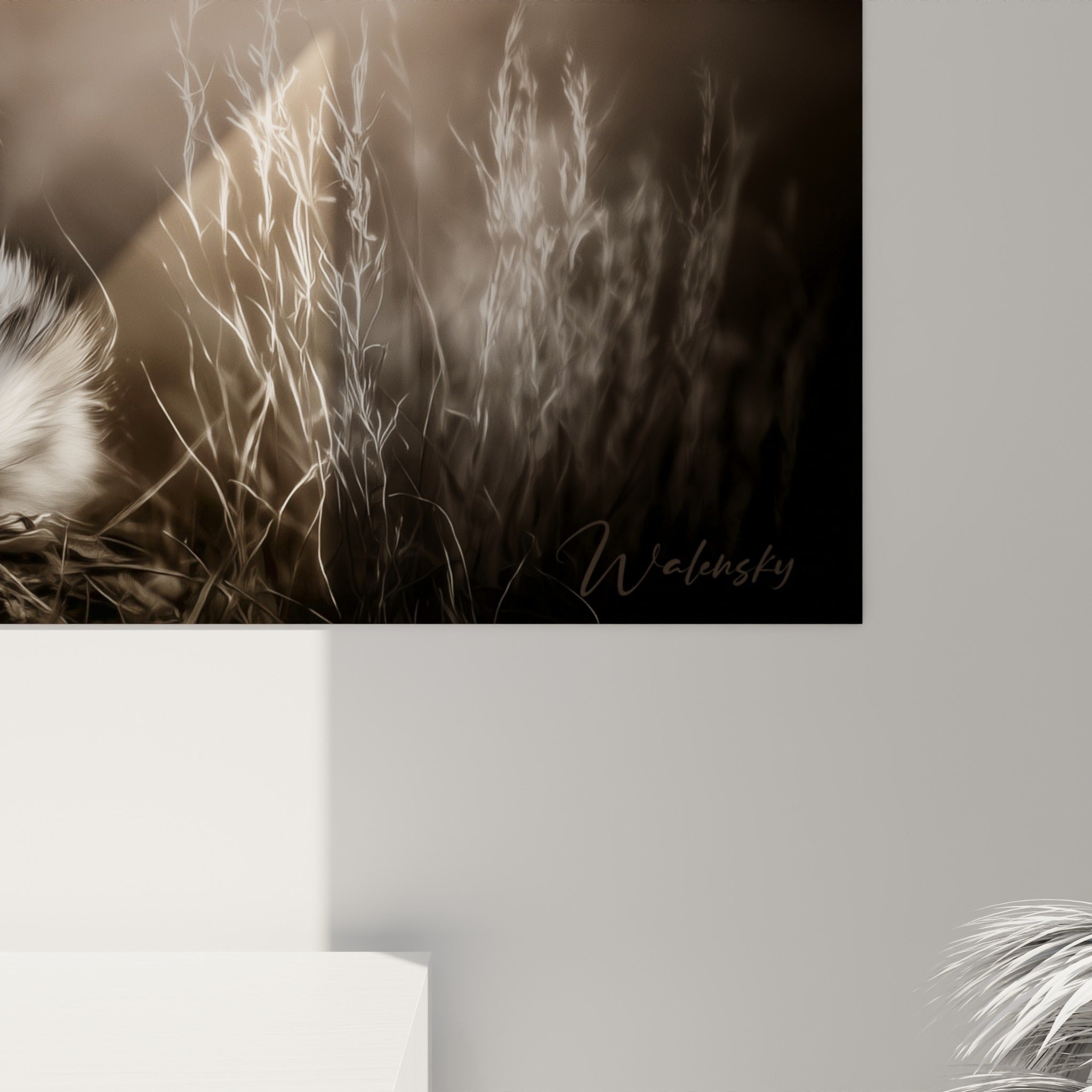 Grain pictural du pelage du fennec, textures blanches et brun tabac se mêlant sous une lumière ambrée