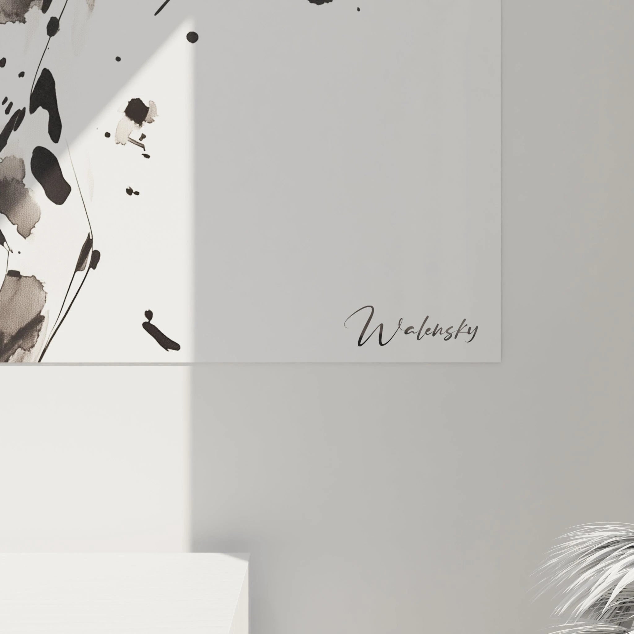 Tableau animaux noir et blanc de Walensky avec des taches artistiques pour une décoration moderne