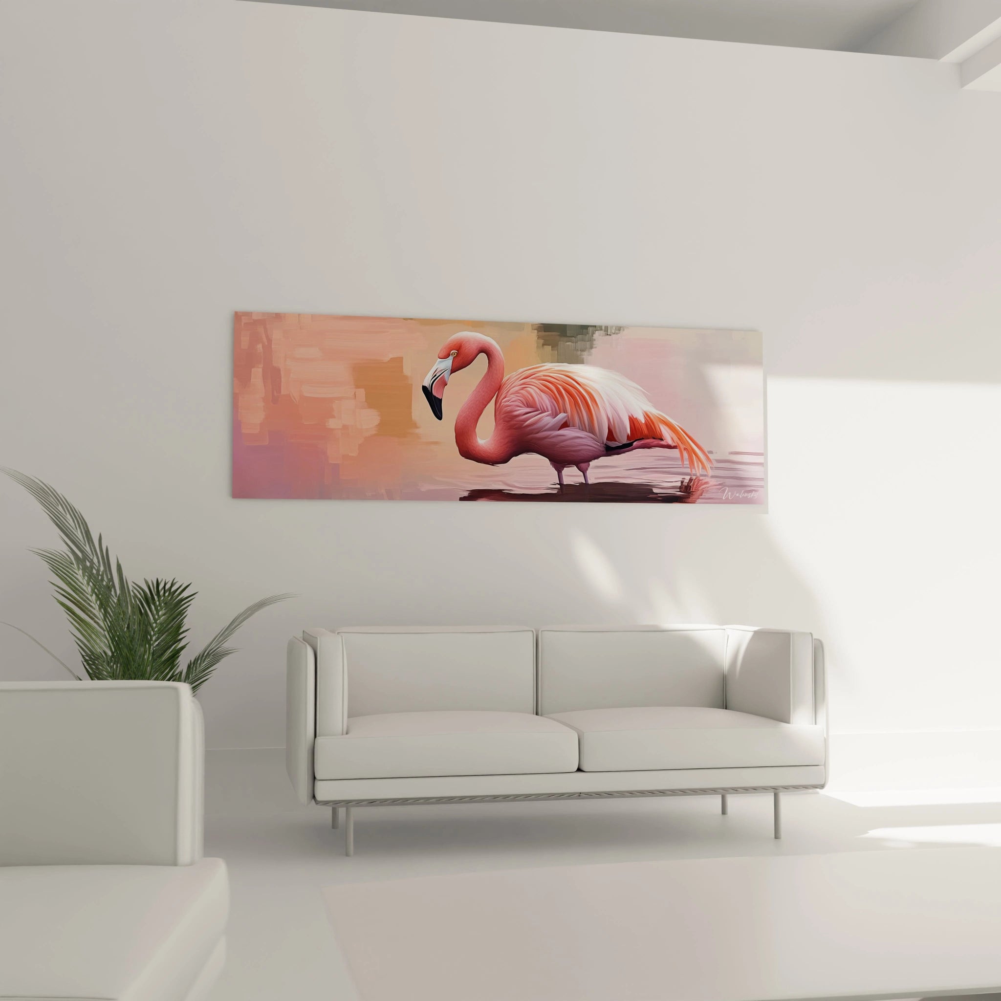Tableau flamand rose Walensky avec design moderne pour décoration intérieure