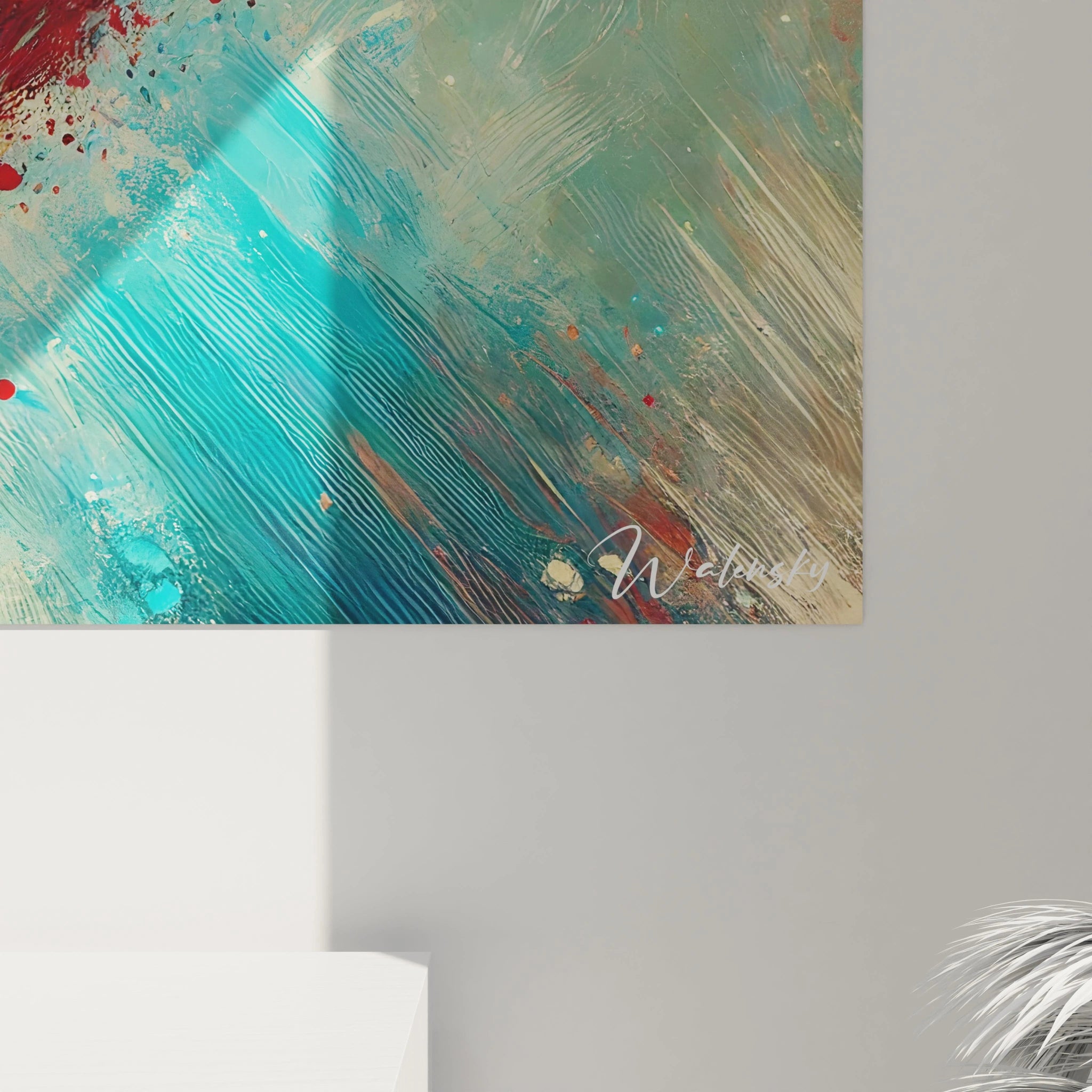 Découvrez de près les détails captivants de ce tableau coeur abstrait, où chaque nuance et éclaboussure évoque mouvement et émotion, parfait pour enrichir votre intérieur.