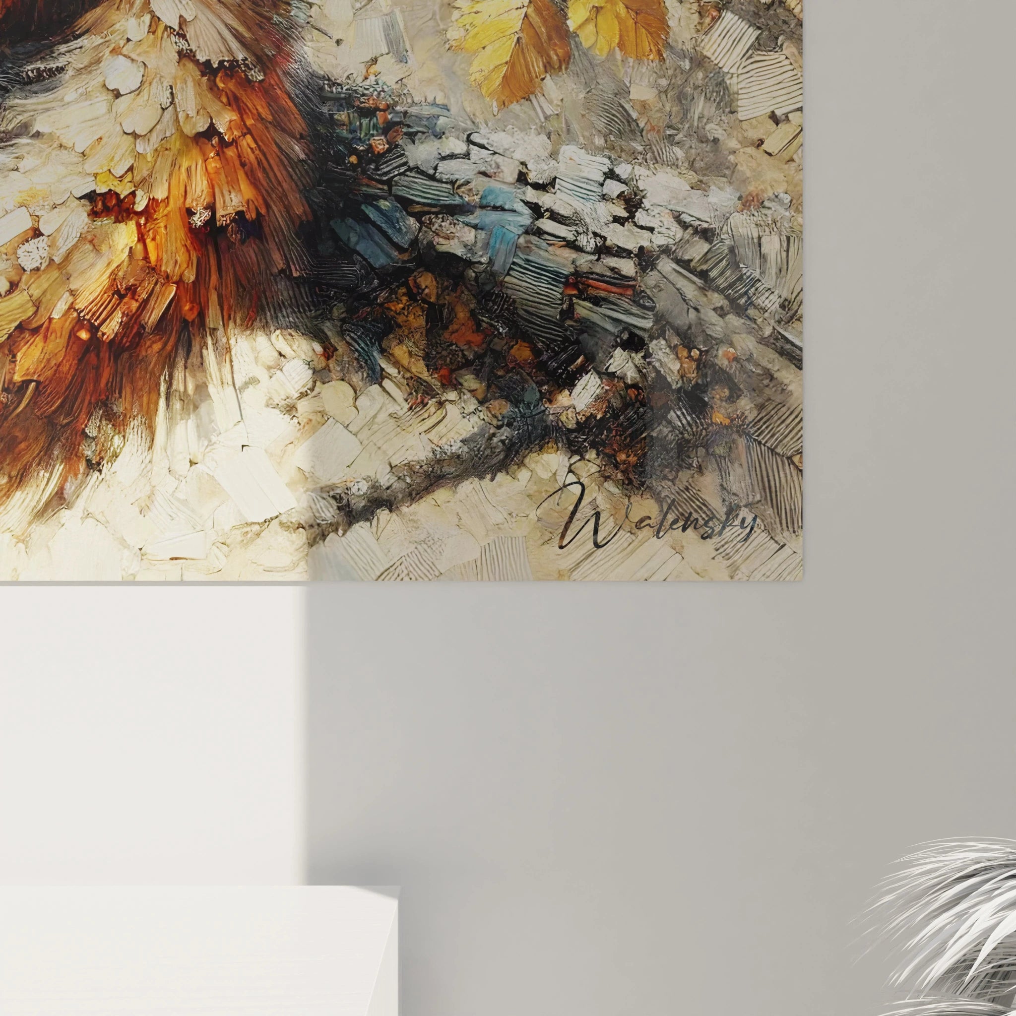 Admirez les details precis de ce tableau ecureuil chaque coup de pinceau met en valeur la douceur de la fourrure et les nuances automnales pour une representation realiste et apaisante