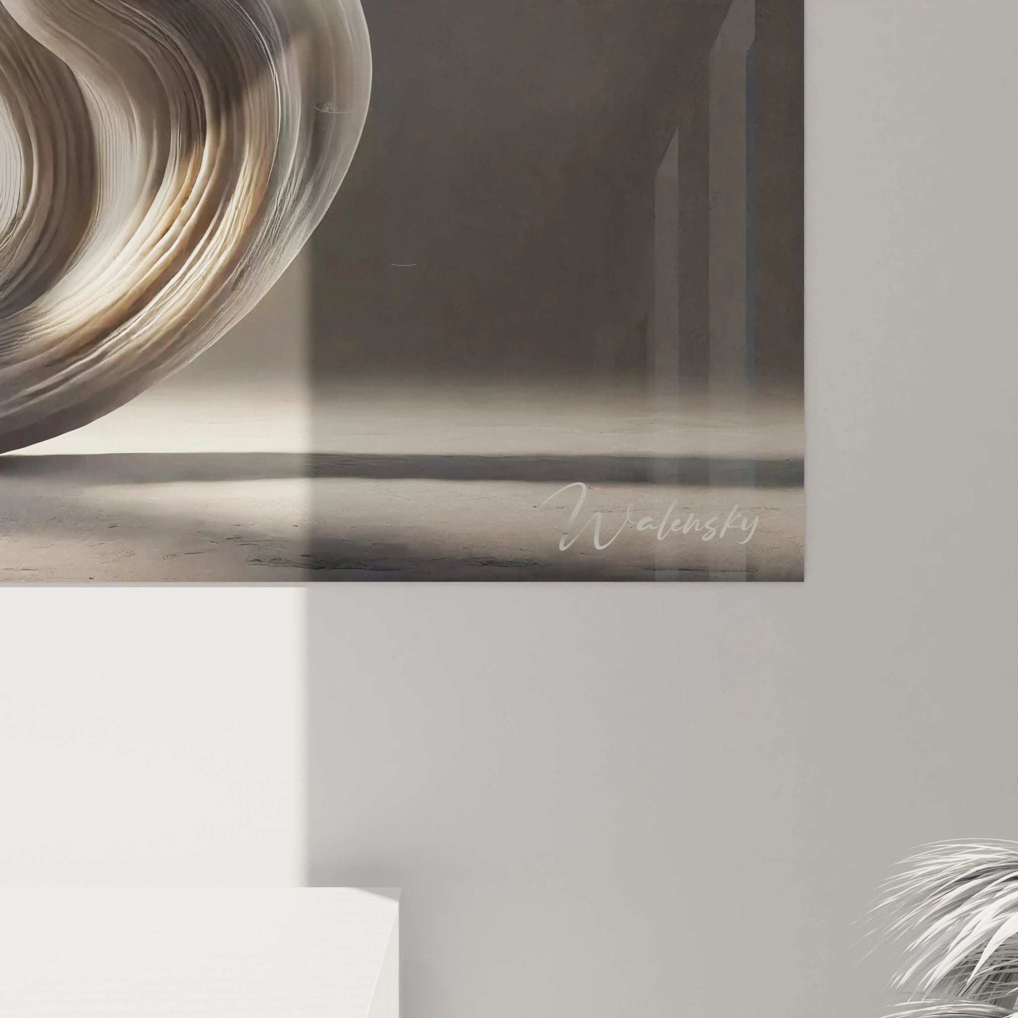 vue de pres du tableau phoque chaque detail subtile evoque la texture douce et soyeuse du phoque avec un style abstrait et contemporain ideal pour les amateurs d art moderne et de serenite