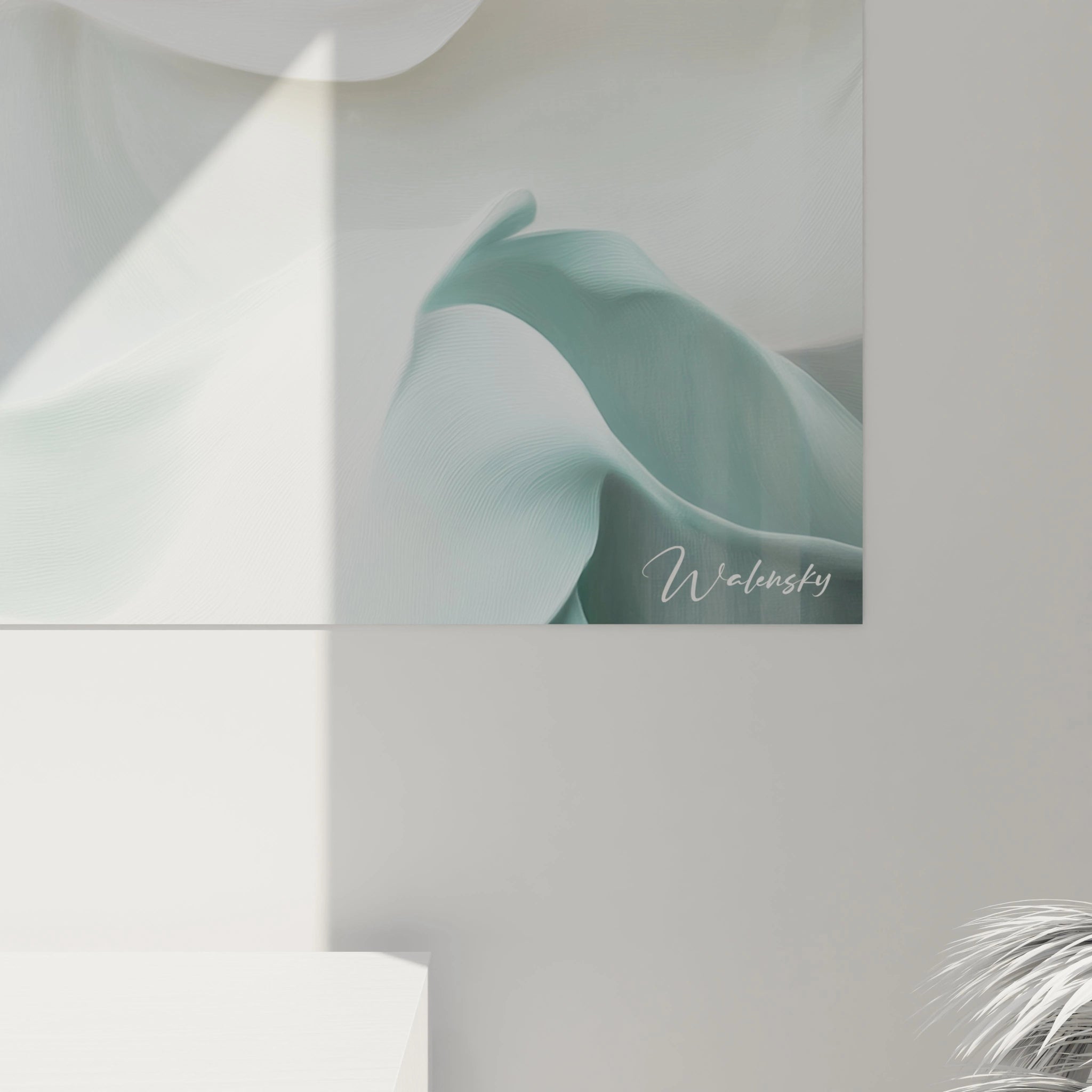 Tableau moderne abstrait de Walensky avec des teintes douces et des formes fluides