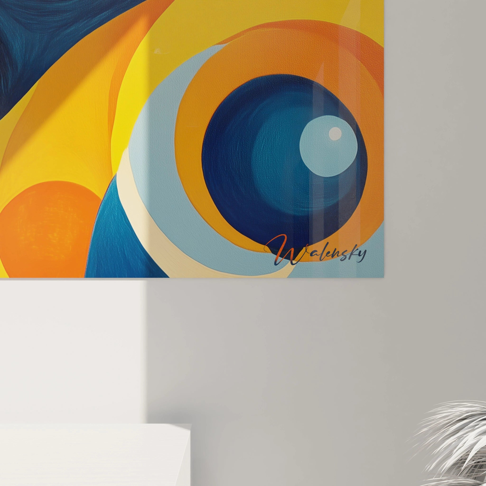 Tableau Flux Hypnotique Orange - édition géométrique abstraite - Walensky